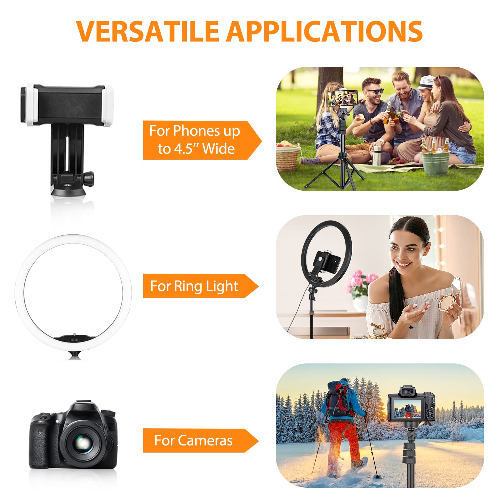 UBeesize 12" LED Ring Light with Tripod