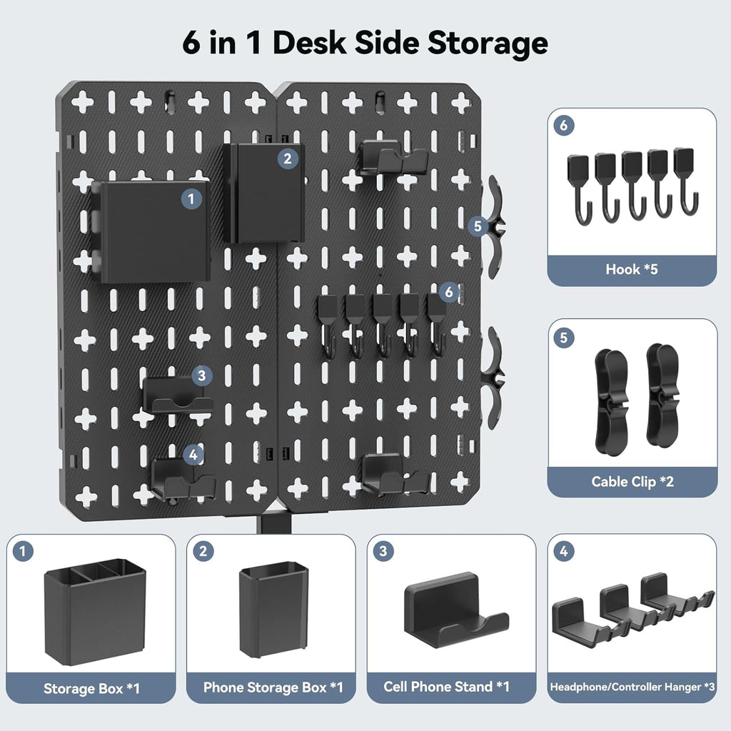 KDD 7-in-1 Clamp-on Desk Pegboard