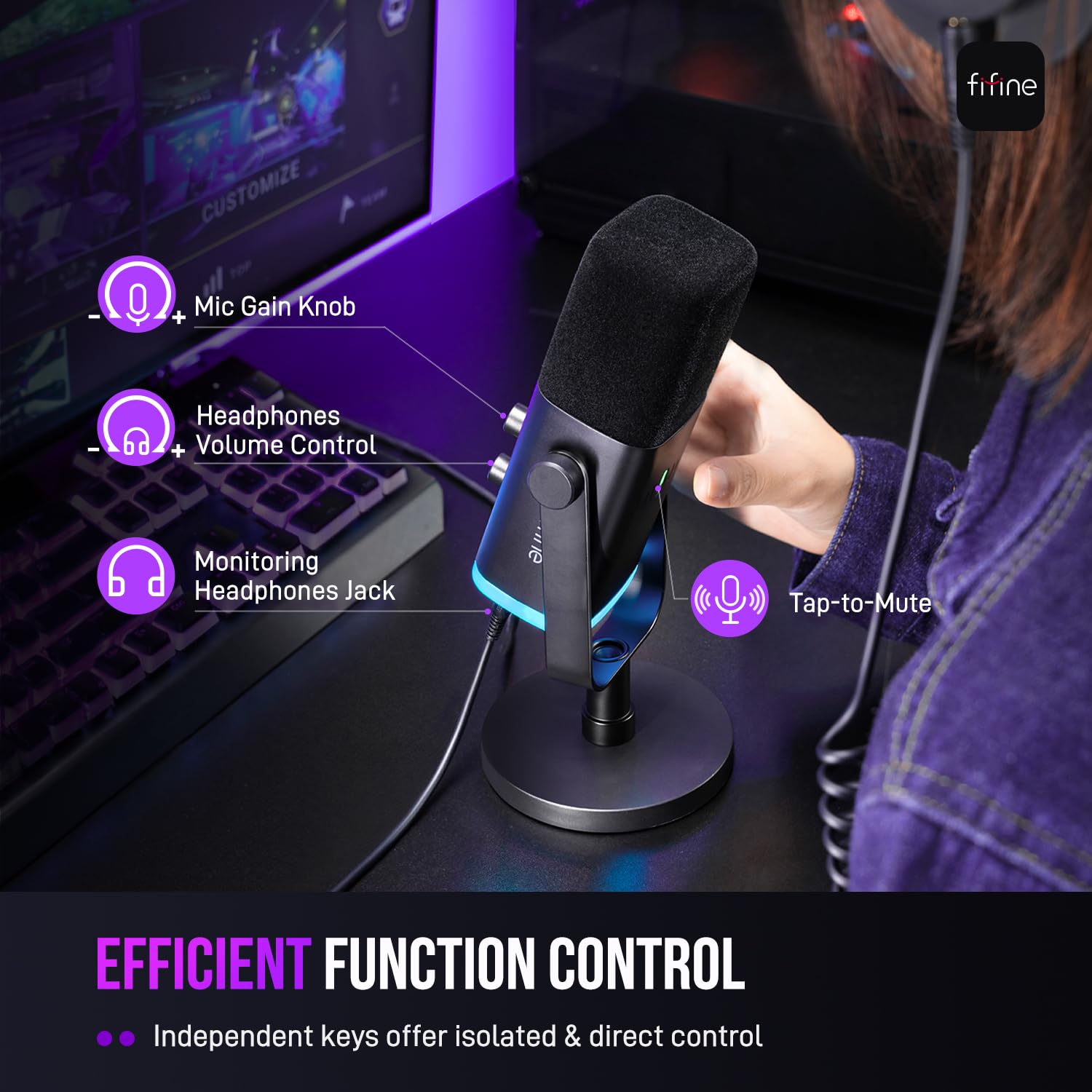 FIFINE USB/XLR Dynamic Microphone AM8
