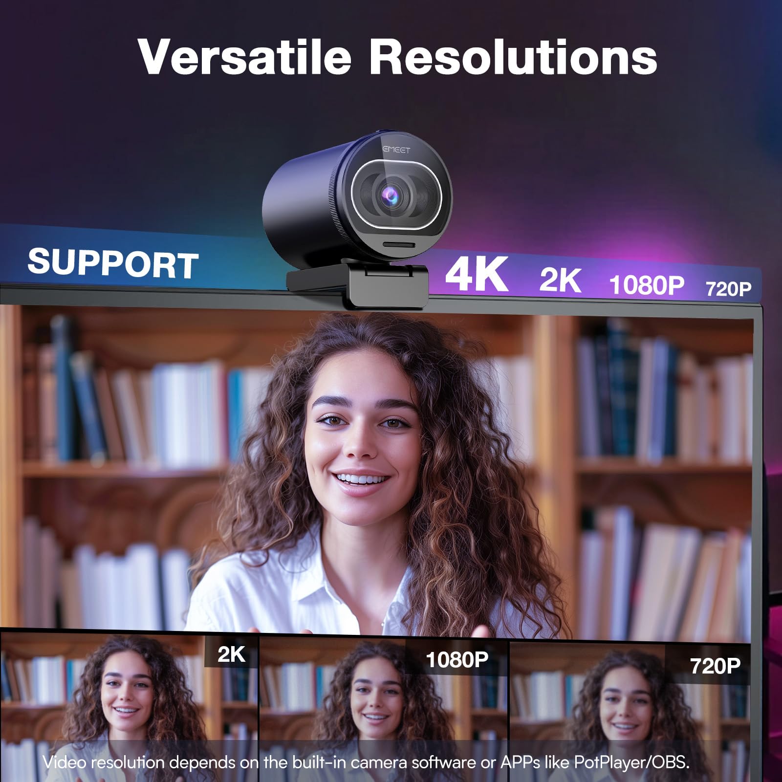 EMEET S600 4K Webcam for Streaming