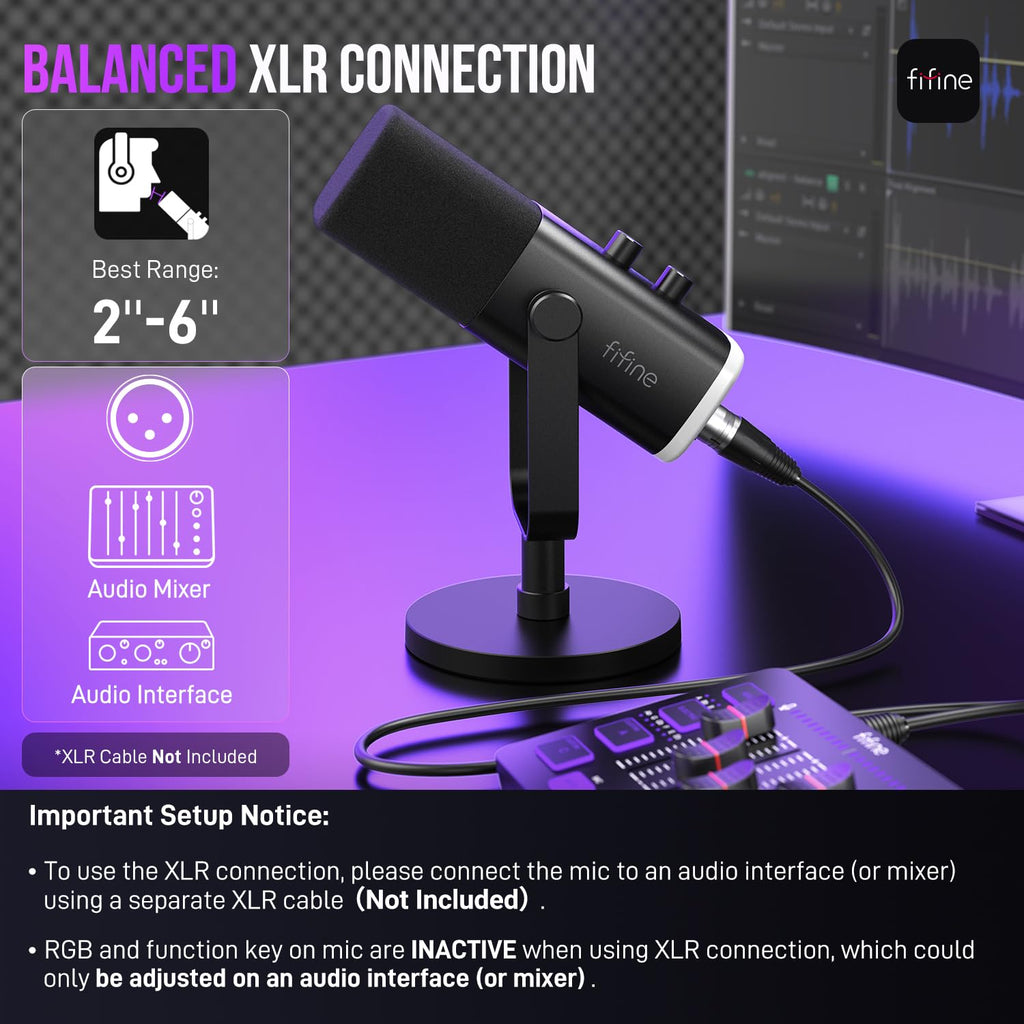 FIFINE USB/XLR Dynamic Microphone AM8