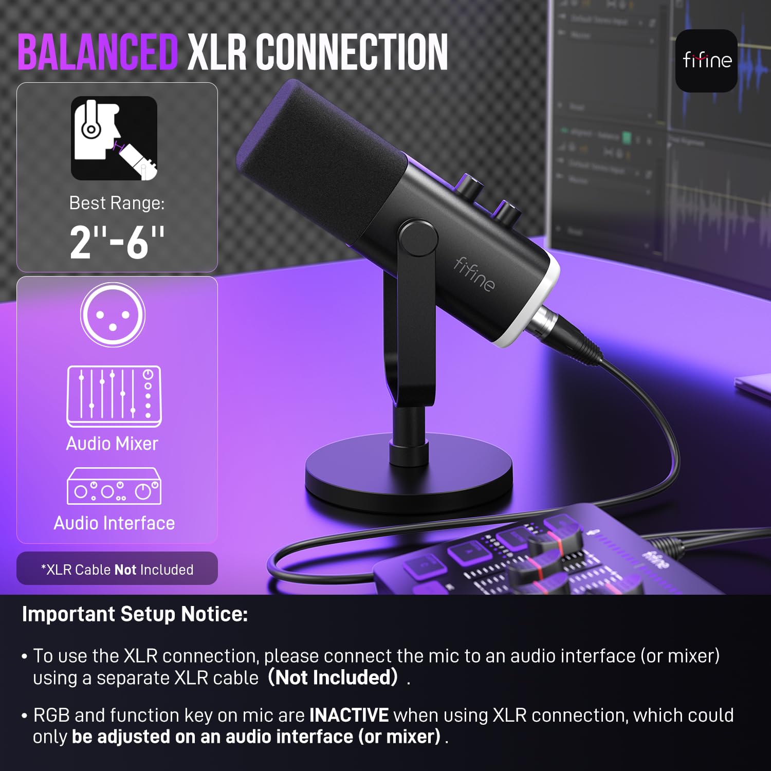 FIFINE USB/XLR Dynamic Microphone AM8