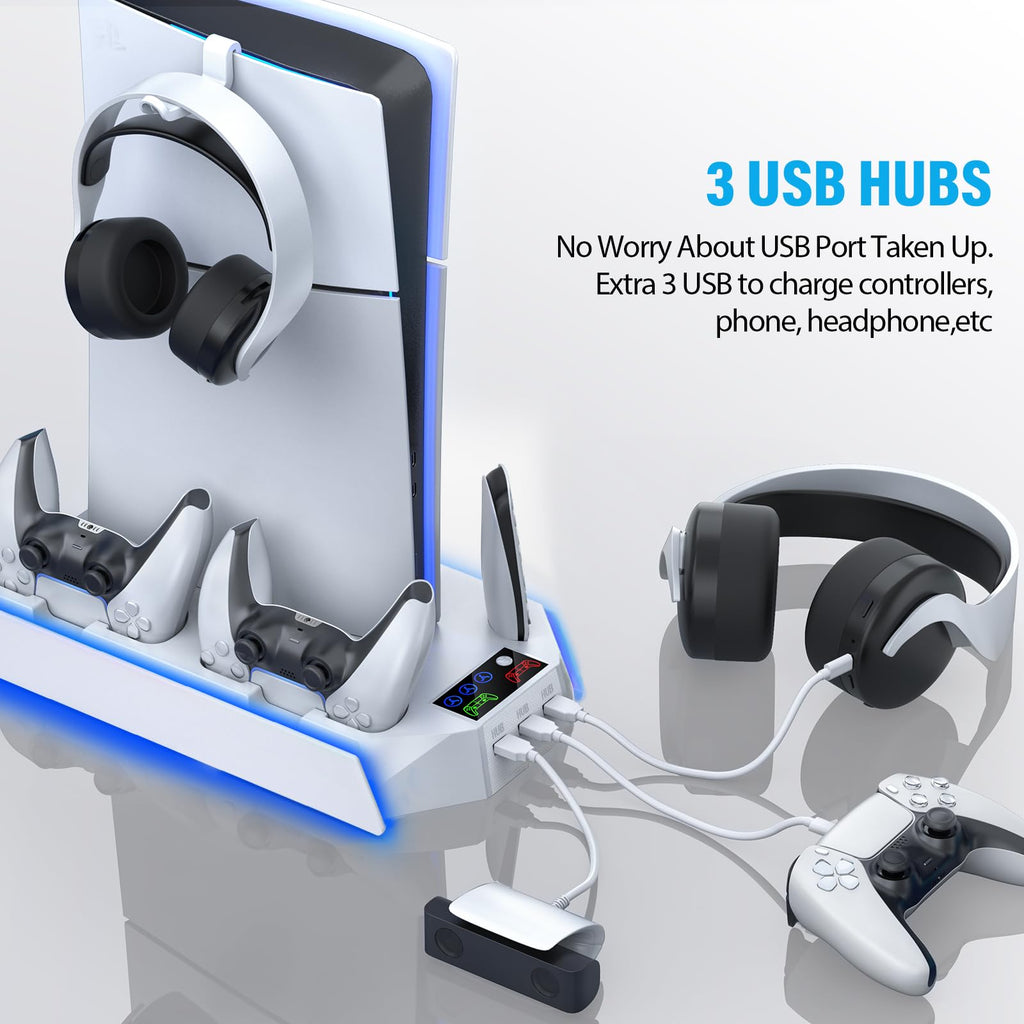 PS5 Stand & Cooling Station with Controller Charger