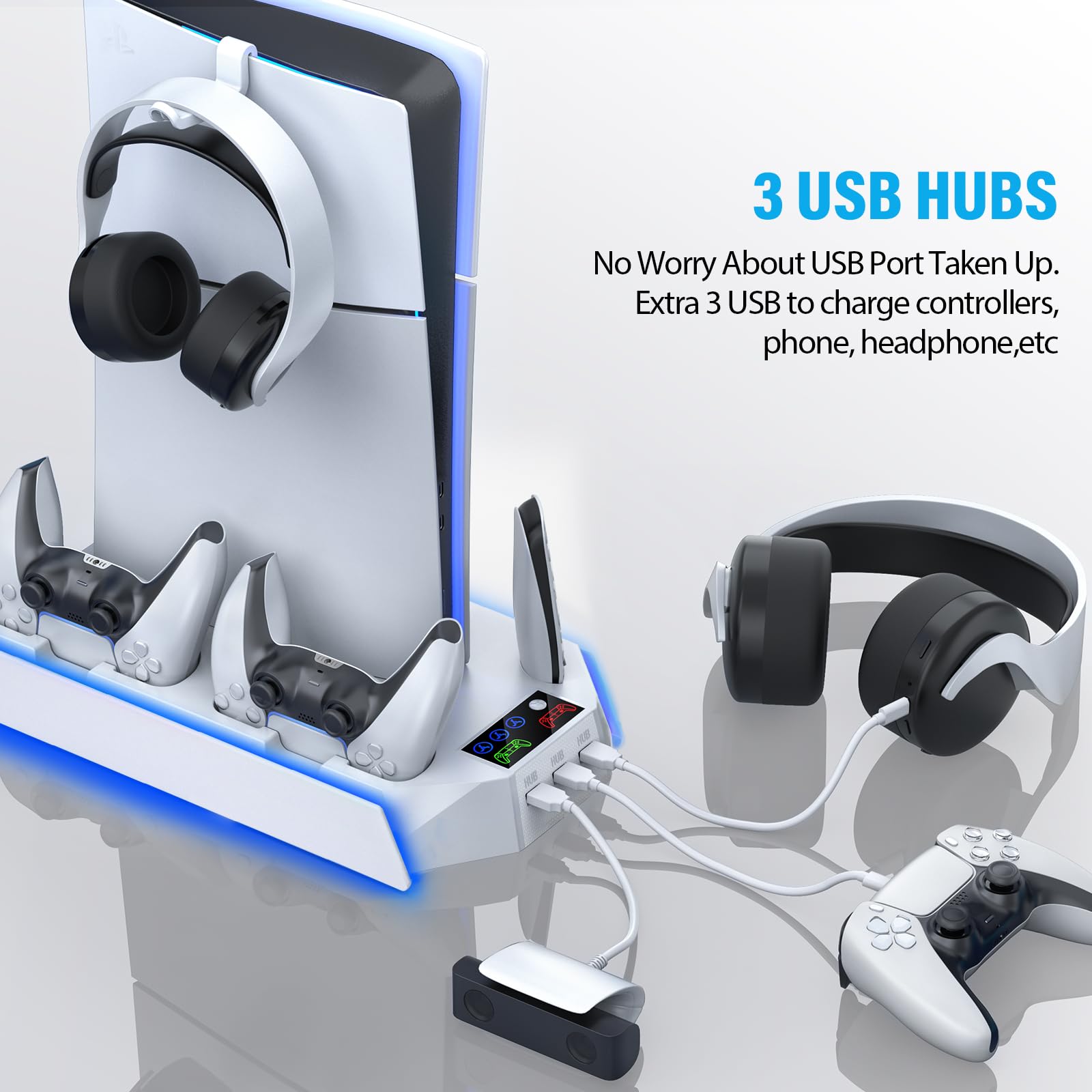 PS5 Stand & Cooling Station with Controller Charger