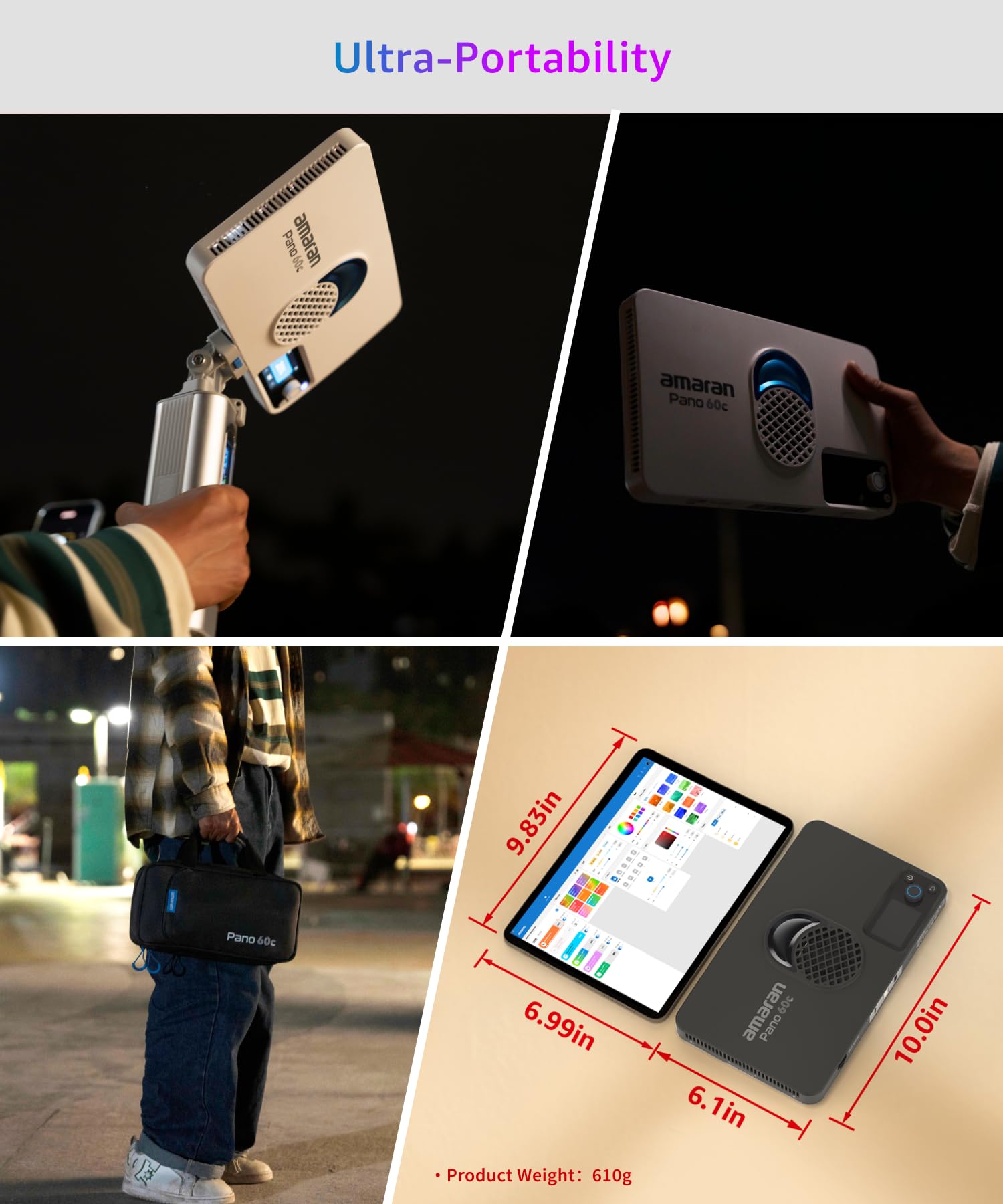 amaran Pano 60c RGB Panel Light Kit