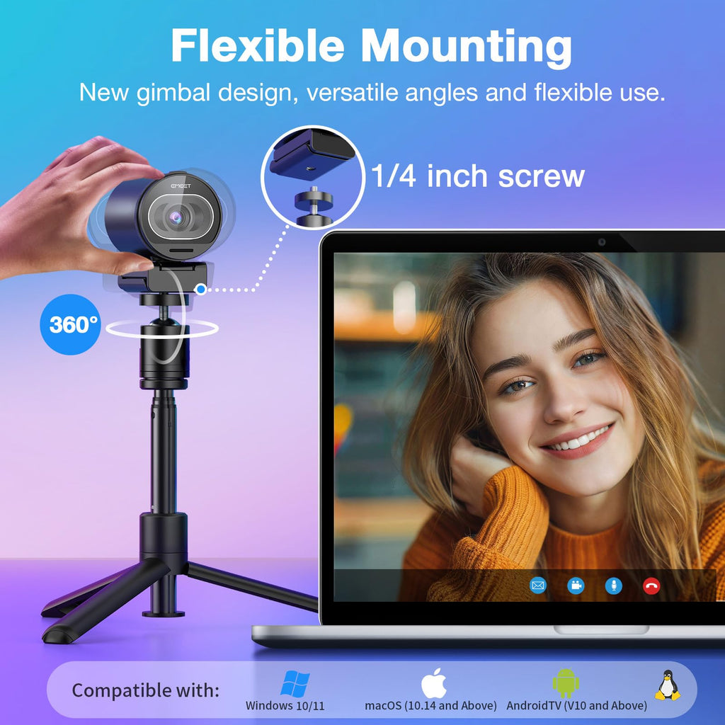 EMEET S600 4K Webcam for Streaming