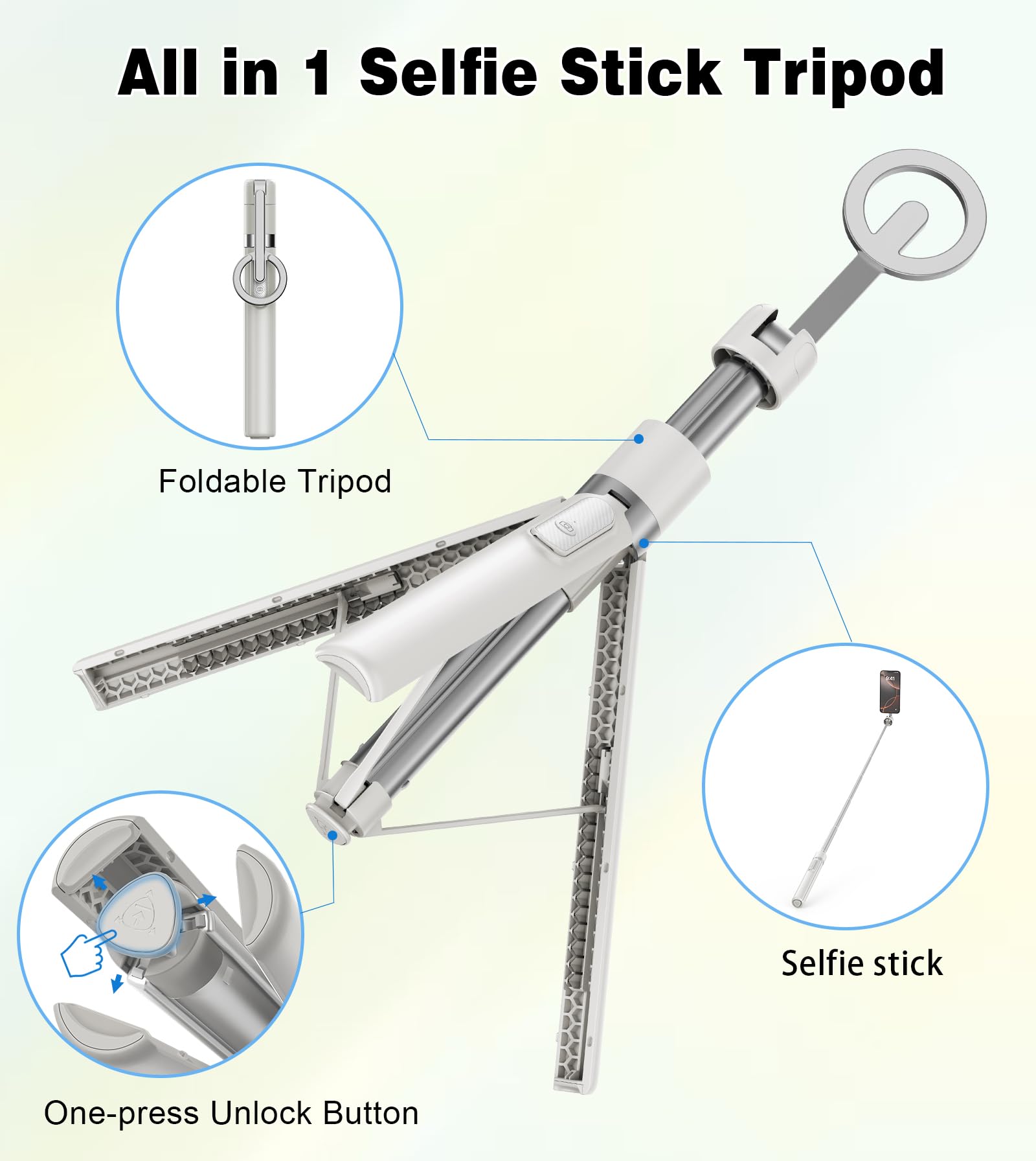 TONEOF Magnetic Selfie Stick Tripod