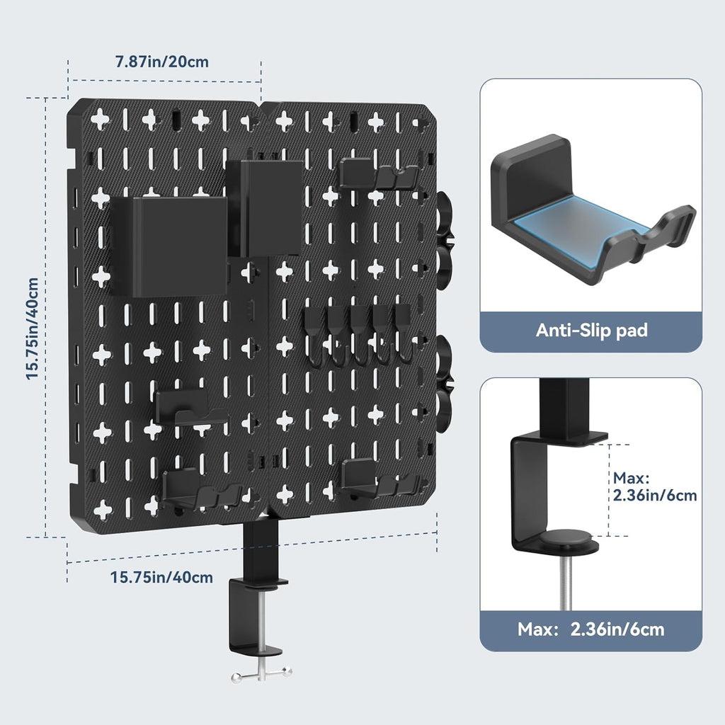KDD 7-in-1 Clamp-on Desk Pegboard