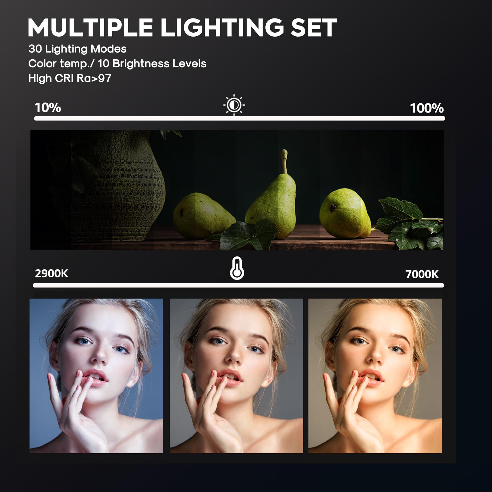 NiceVeedi 2-Pack LED Video Light Kit