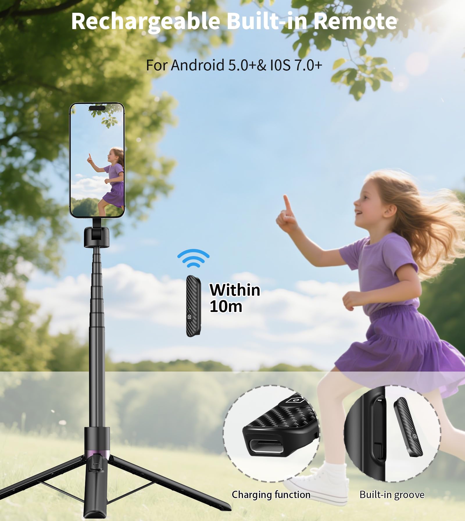 TONEOF Magnetic Selfie Stick Tripod