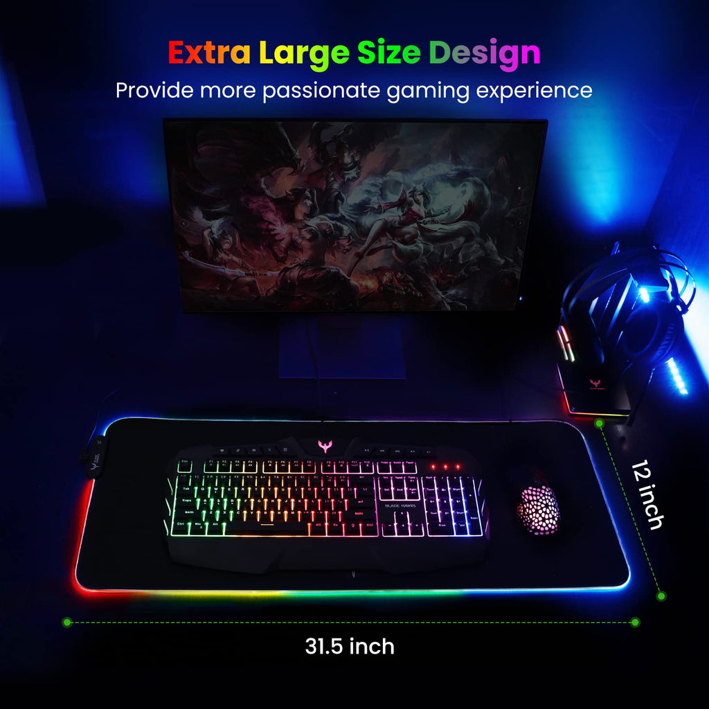 BladeHawks Extra Large RGB Gaming Mouse Pad