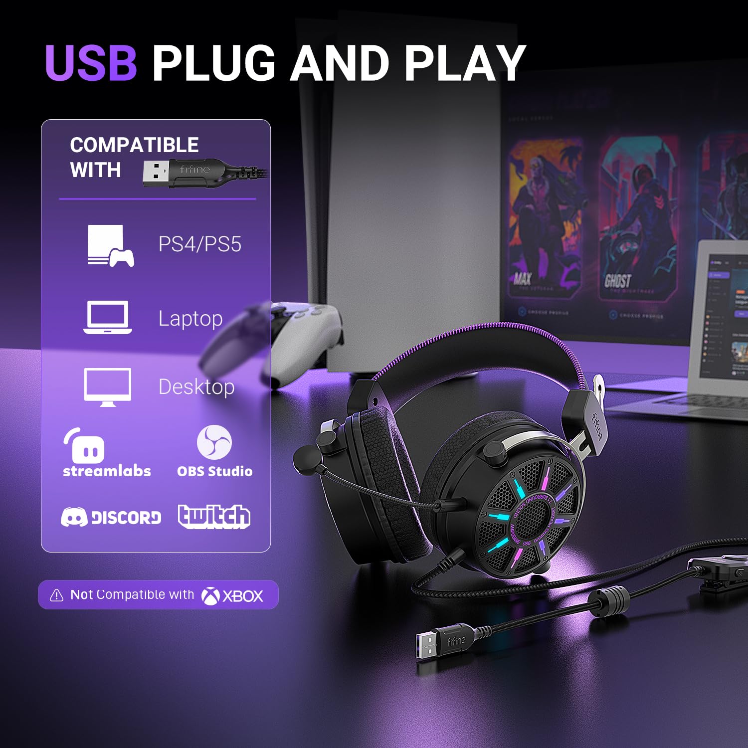FIFINE Wired Open Back Gaming Headset