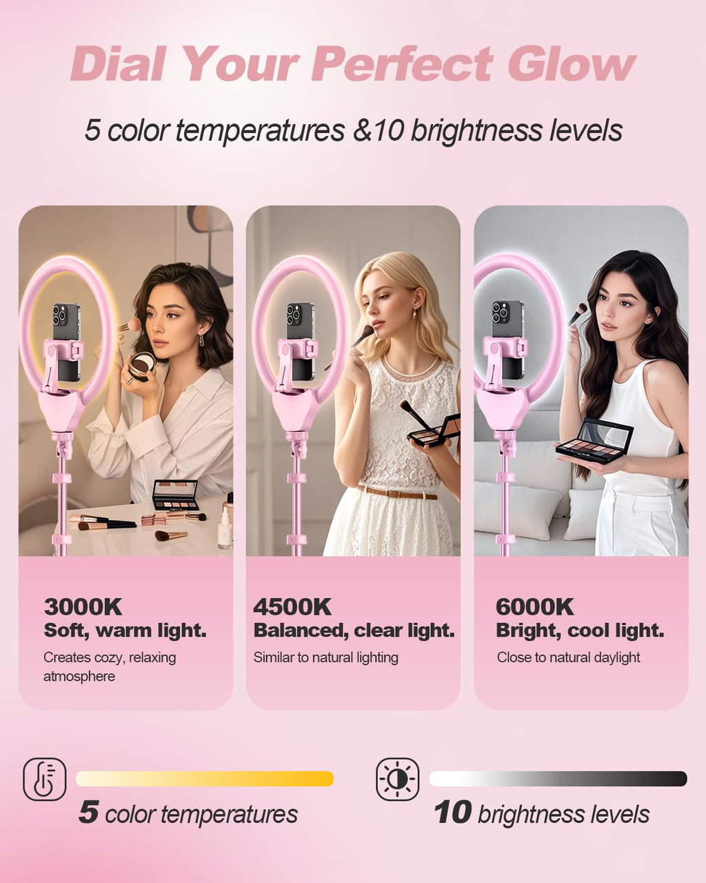 UBeesize 12" LED Ring Light with Tripod