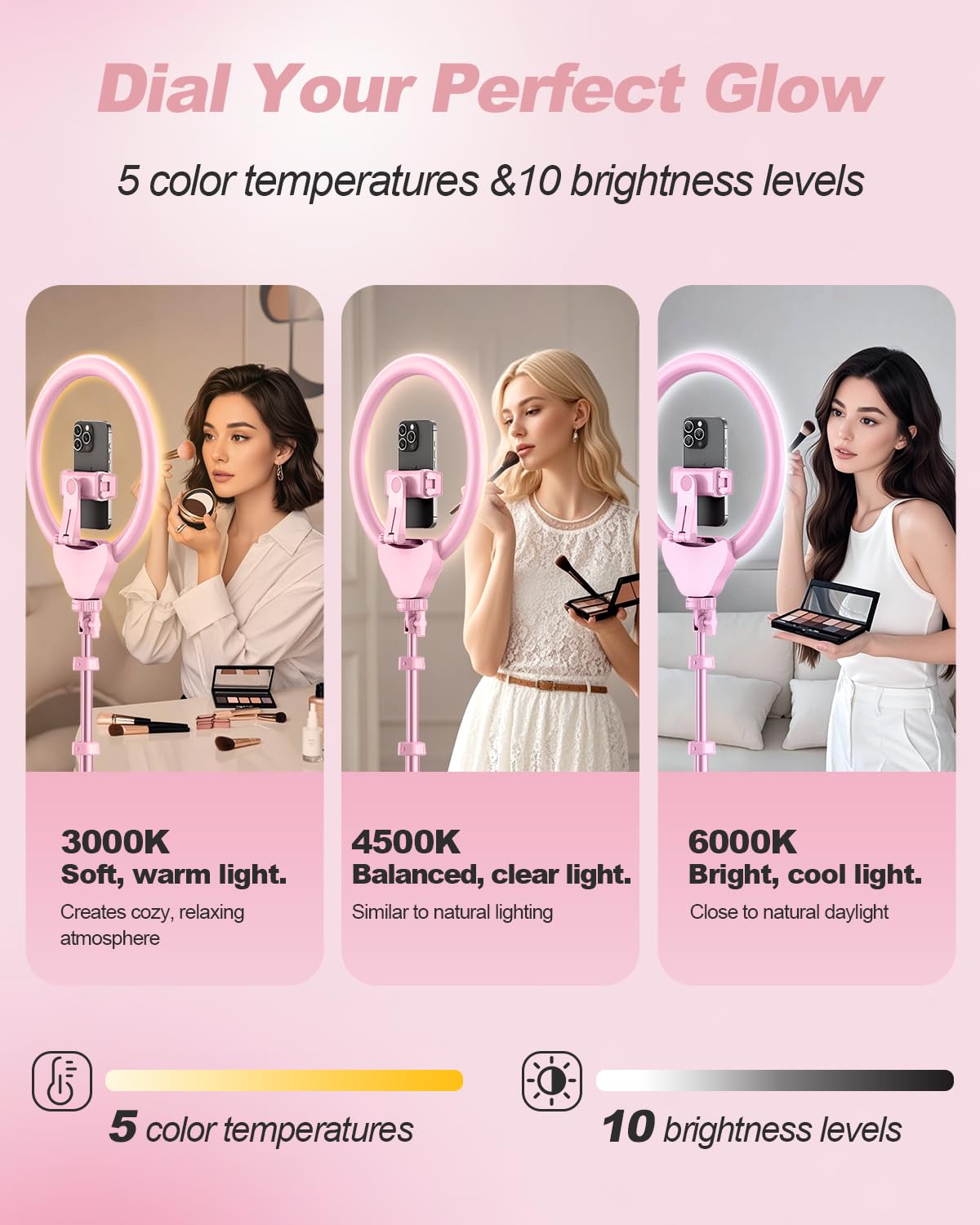 UBeesize 12" LED Ring Light with Tripod