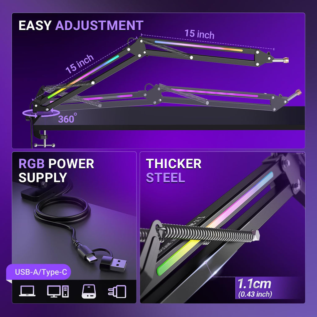 FIFINE Microphone Boom Arm BM38