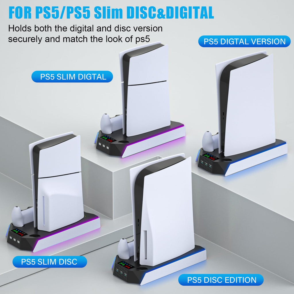 PS5 Stand & Cooling Station with Controller Charger