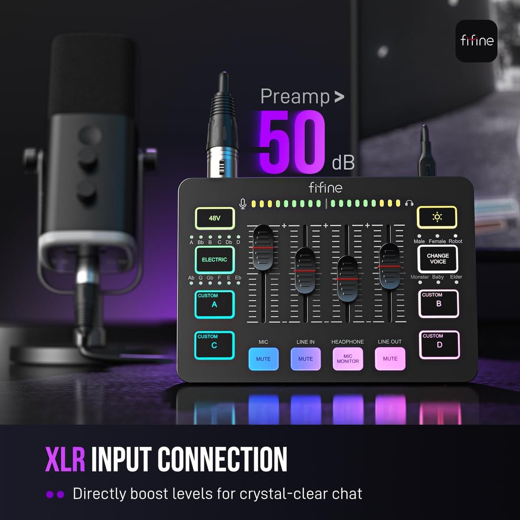 FIFINE Gaming Audio Mixer SC3