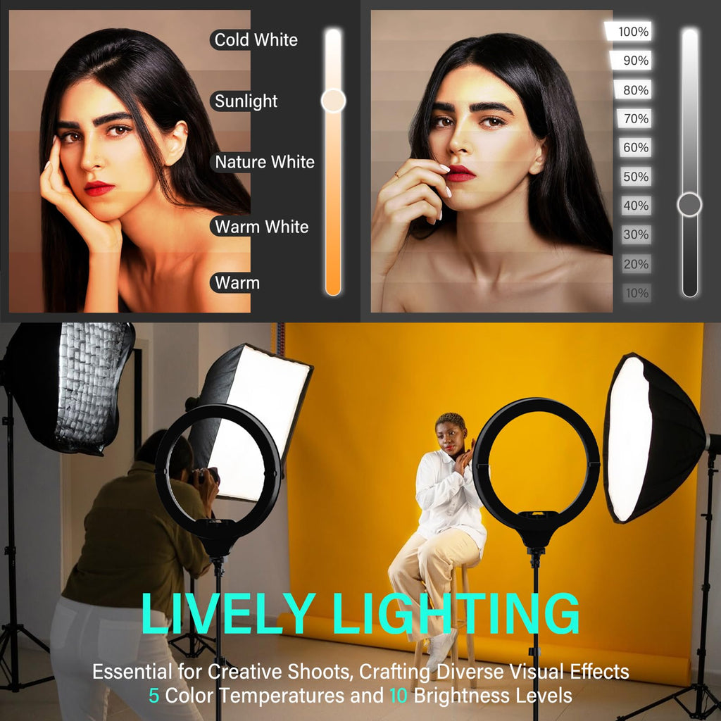 UBeesize 12" LED Ring Light with Tripod