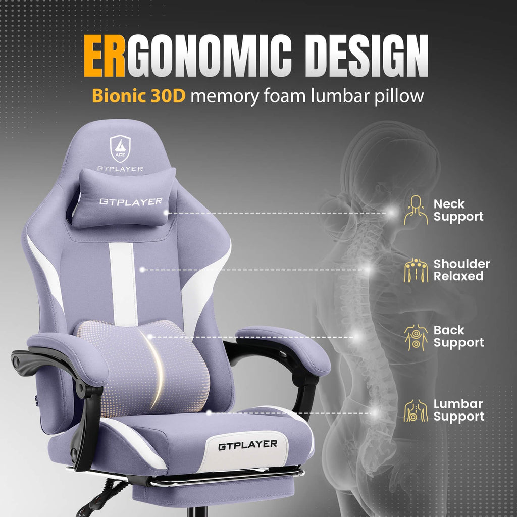 GTPLAYER Gaming Chair with Foot Rest