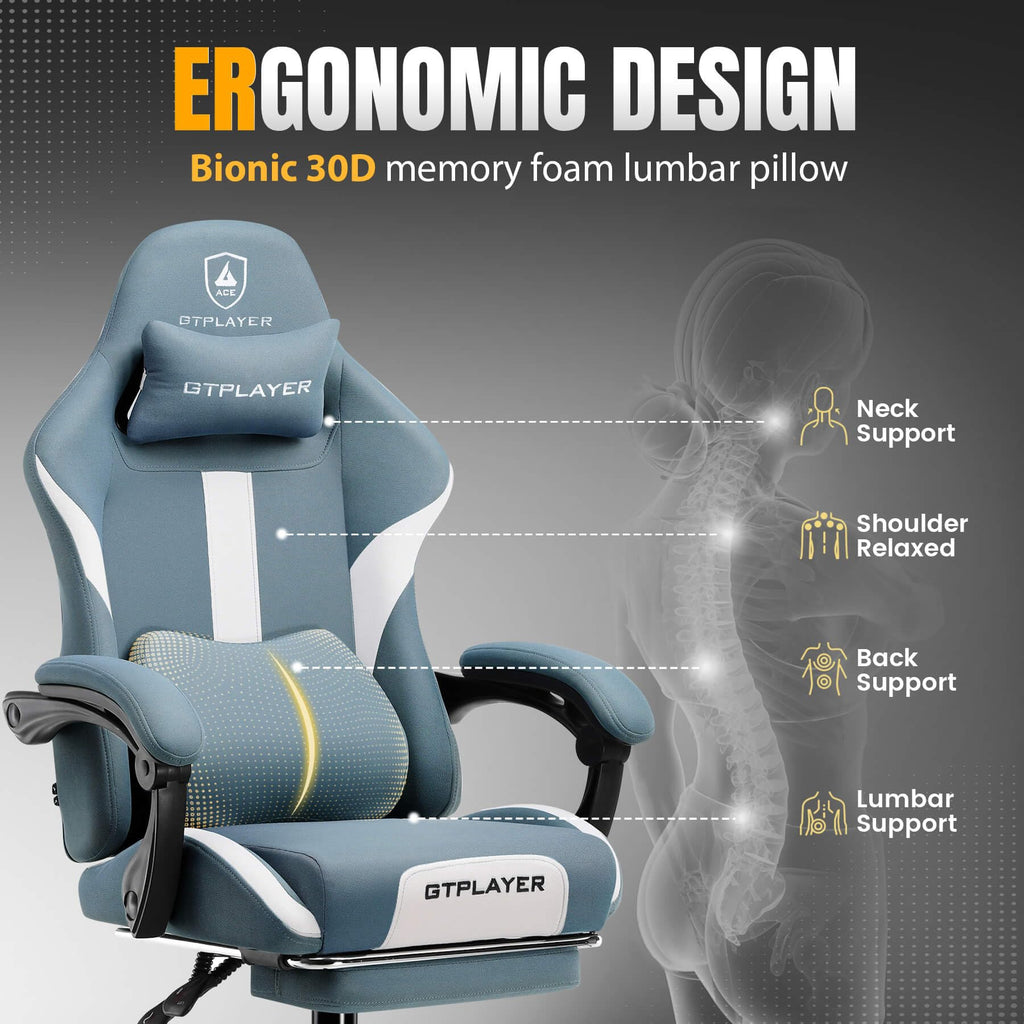GTPLAYER Gaming Chair with Foot Rest
