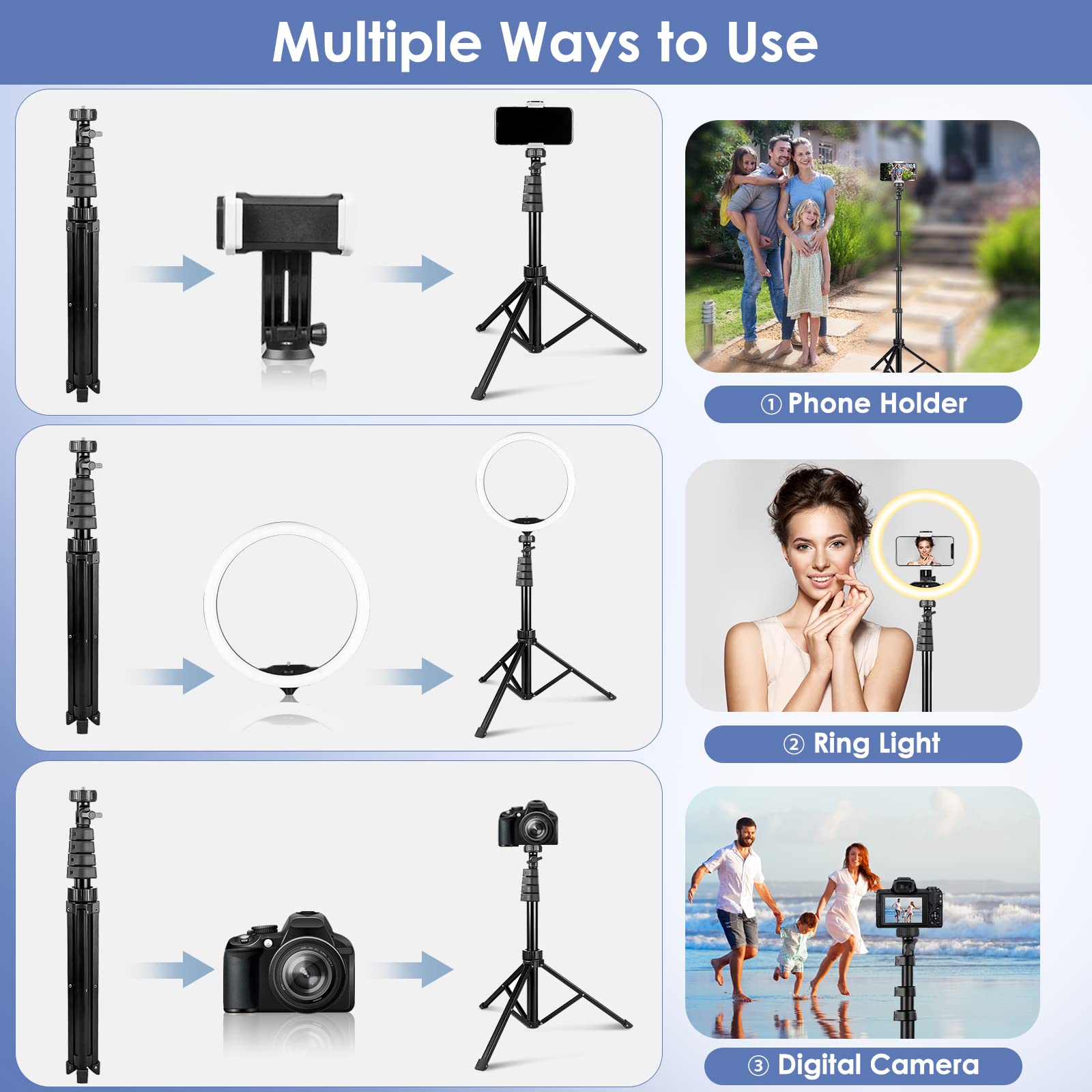 UBeesize 12" LED Ring Light with Tripod