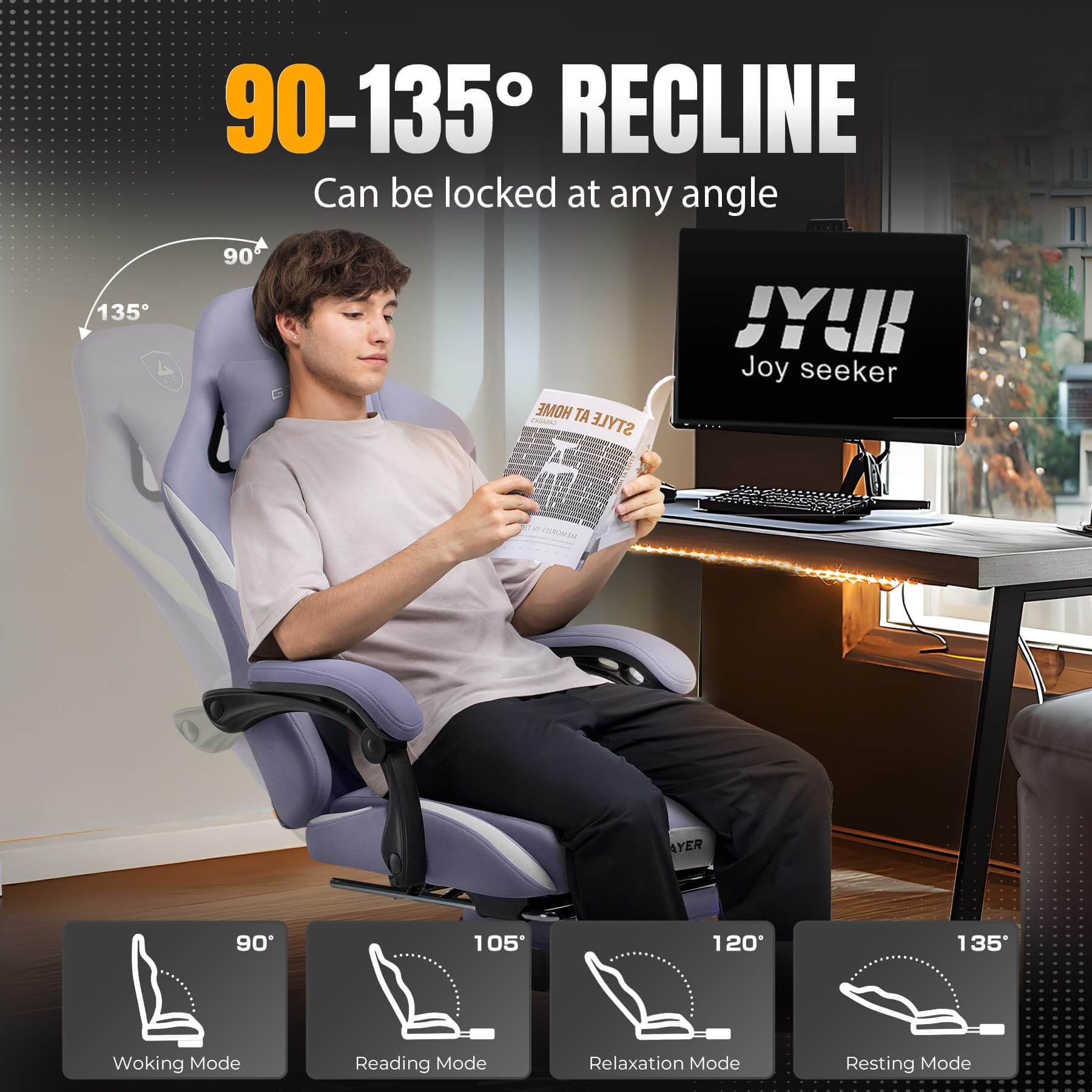 GTPLAYER Gaming Chair with Foot Rest