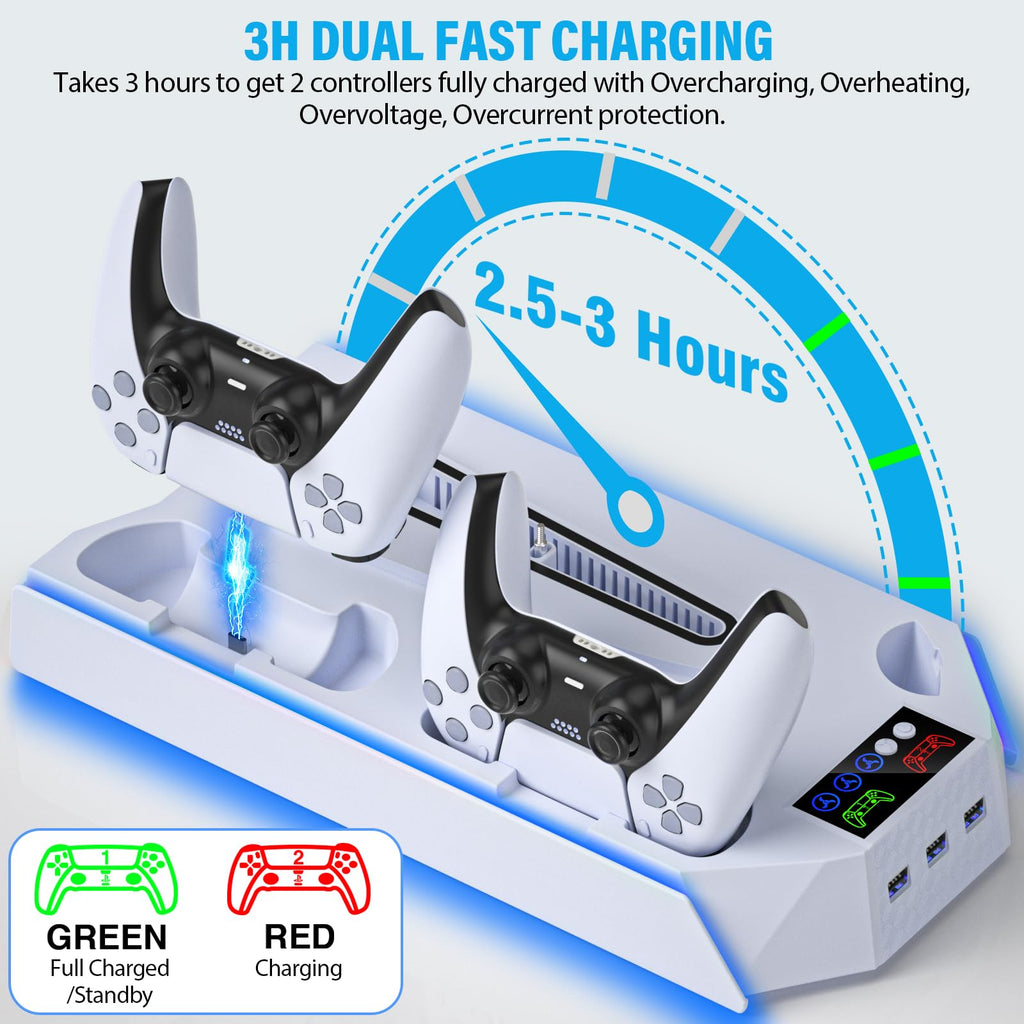 PS5 Stand & Cooling Station with Controller Charger