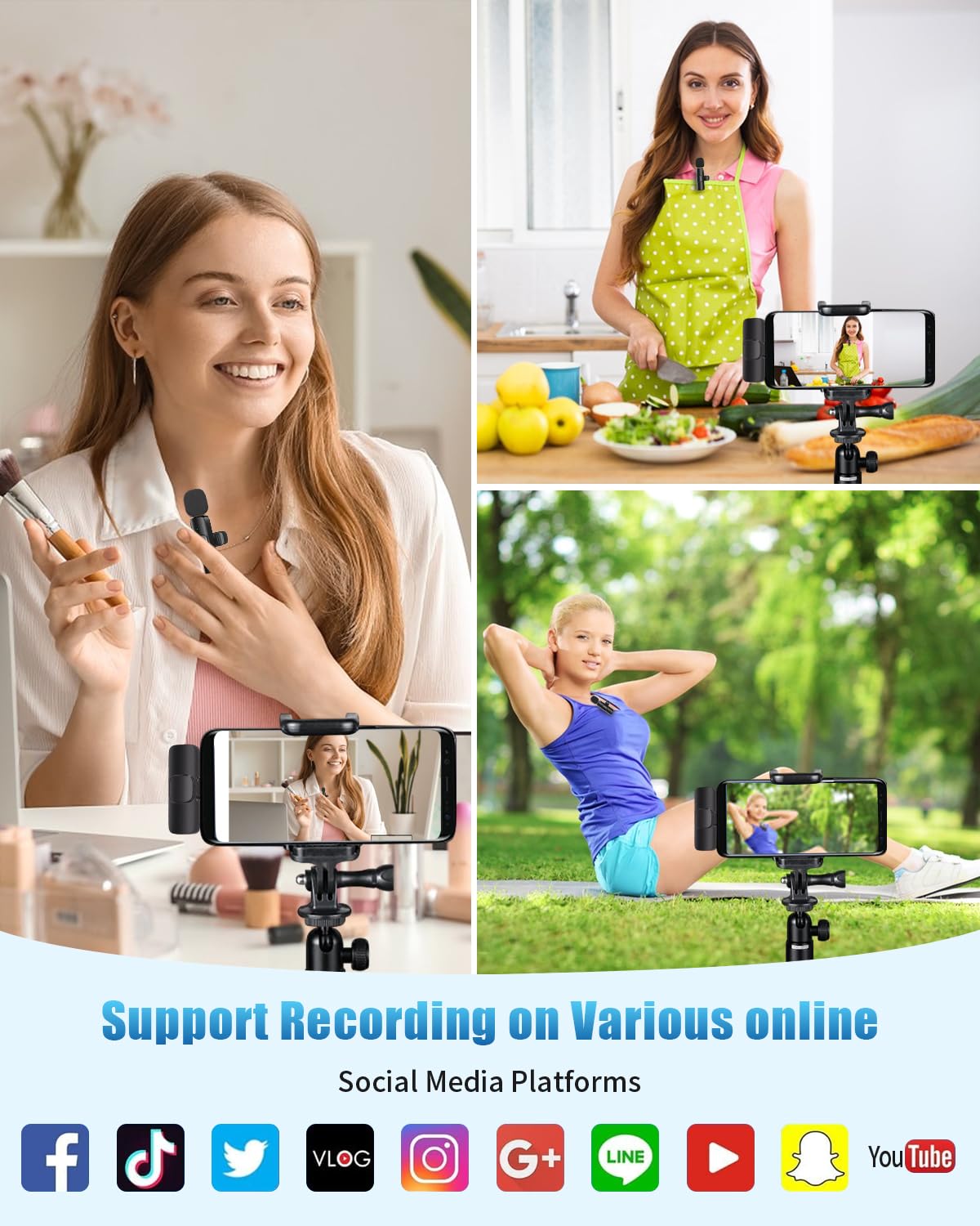 Wireless Lavalier Microphone 4-Pack