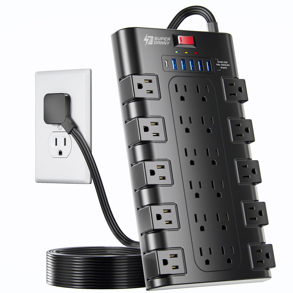 SUPERDANNY Power Strip Surge Protector