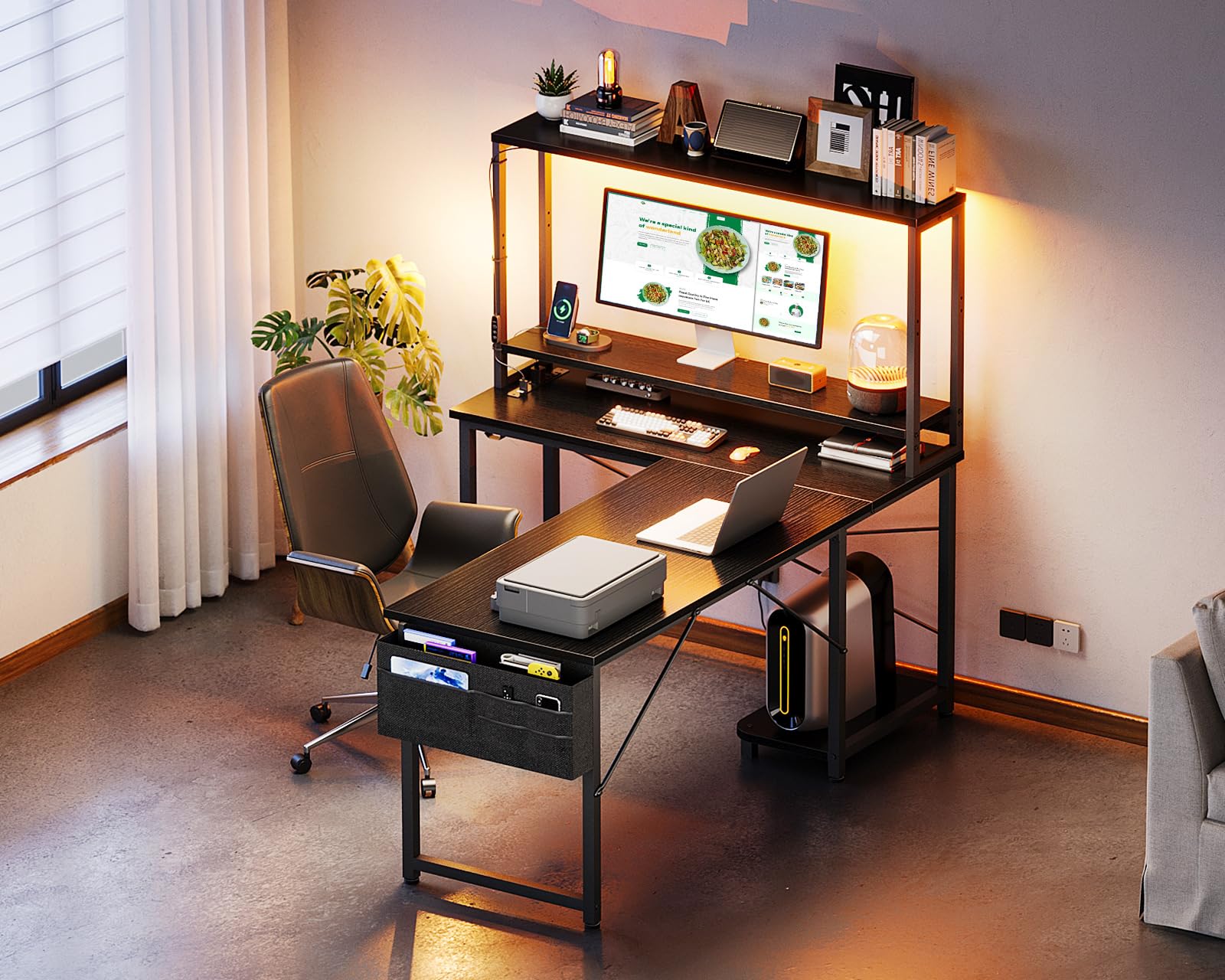 ODK 53" L-Shaped Gaming Desk with LED