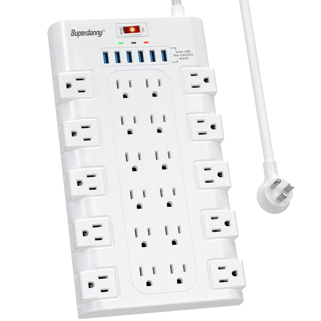 SUPERDANNY Power Strip Surge Protector