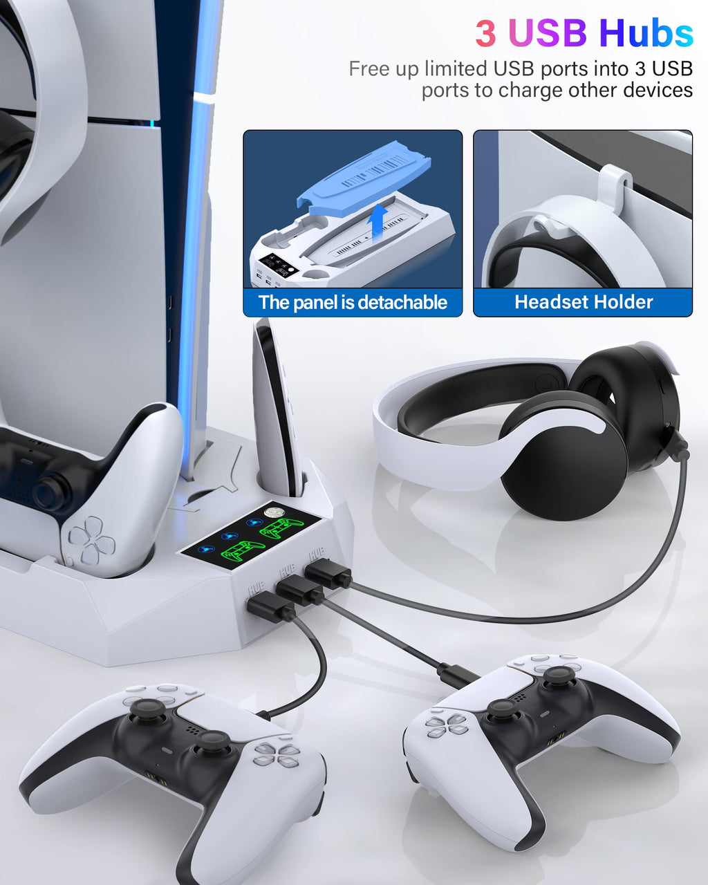 PS5 Stand & Cooling Station with Controller Charger