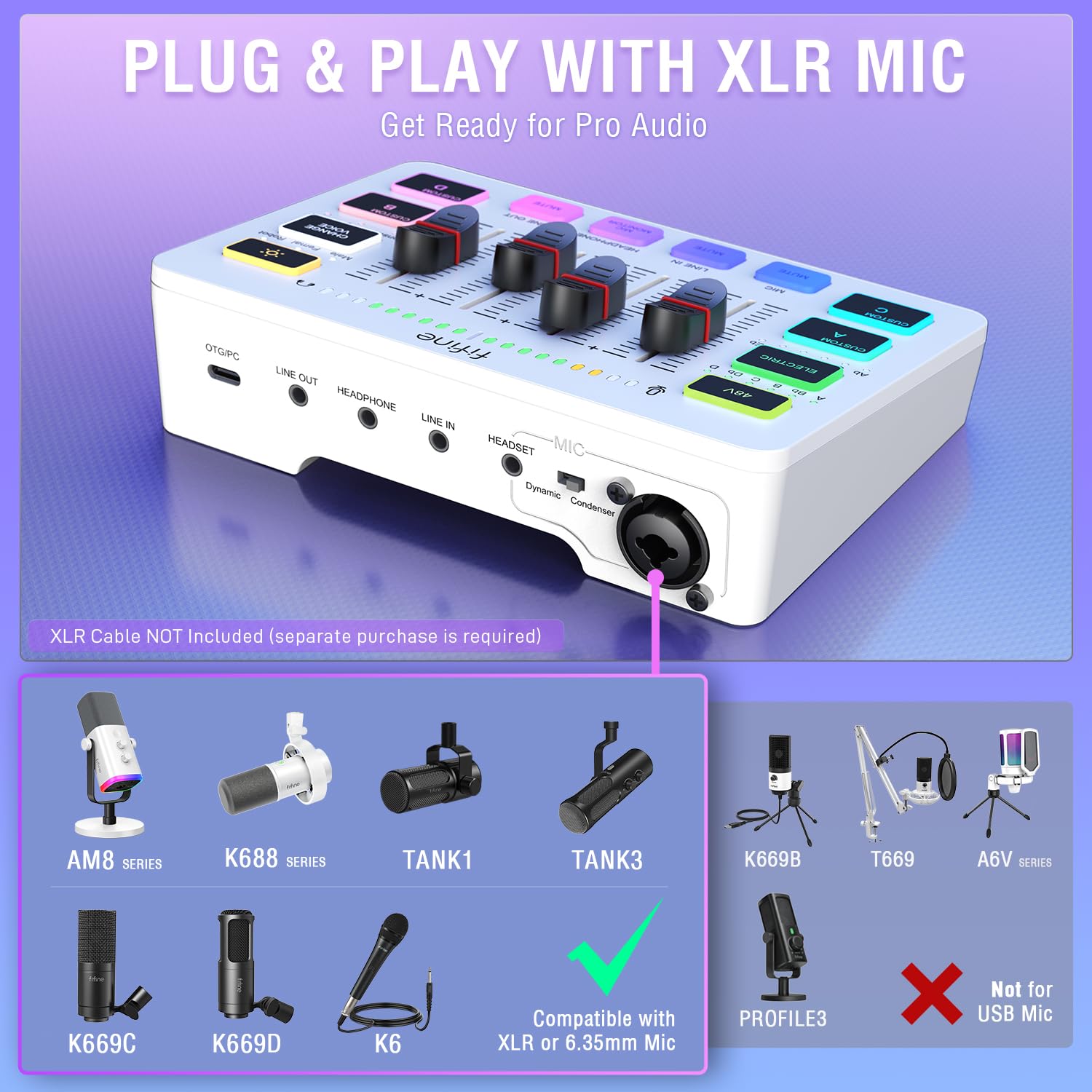 FIFINE Gaming Audio Mixer SC3