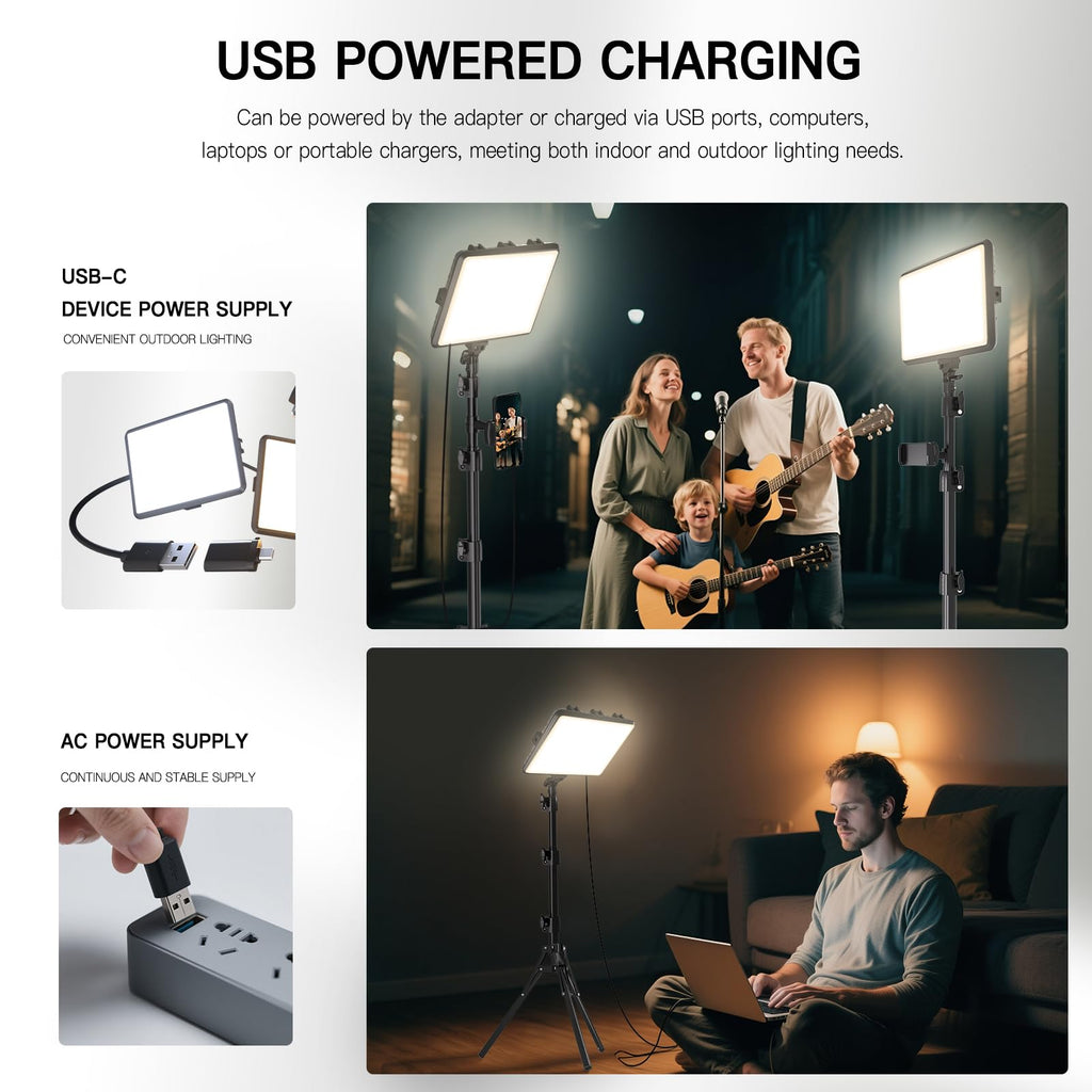 NiceVeedi 2-Pack LED Video Light Kit