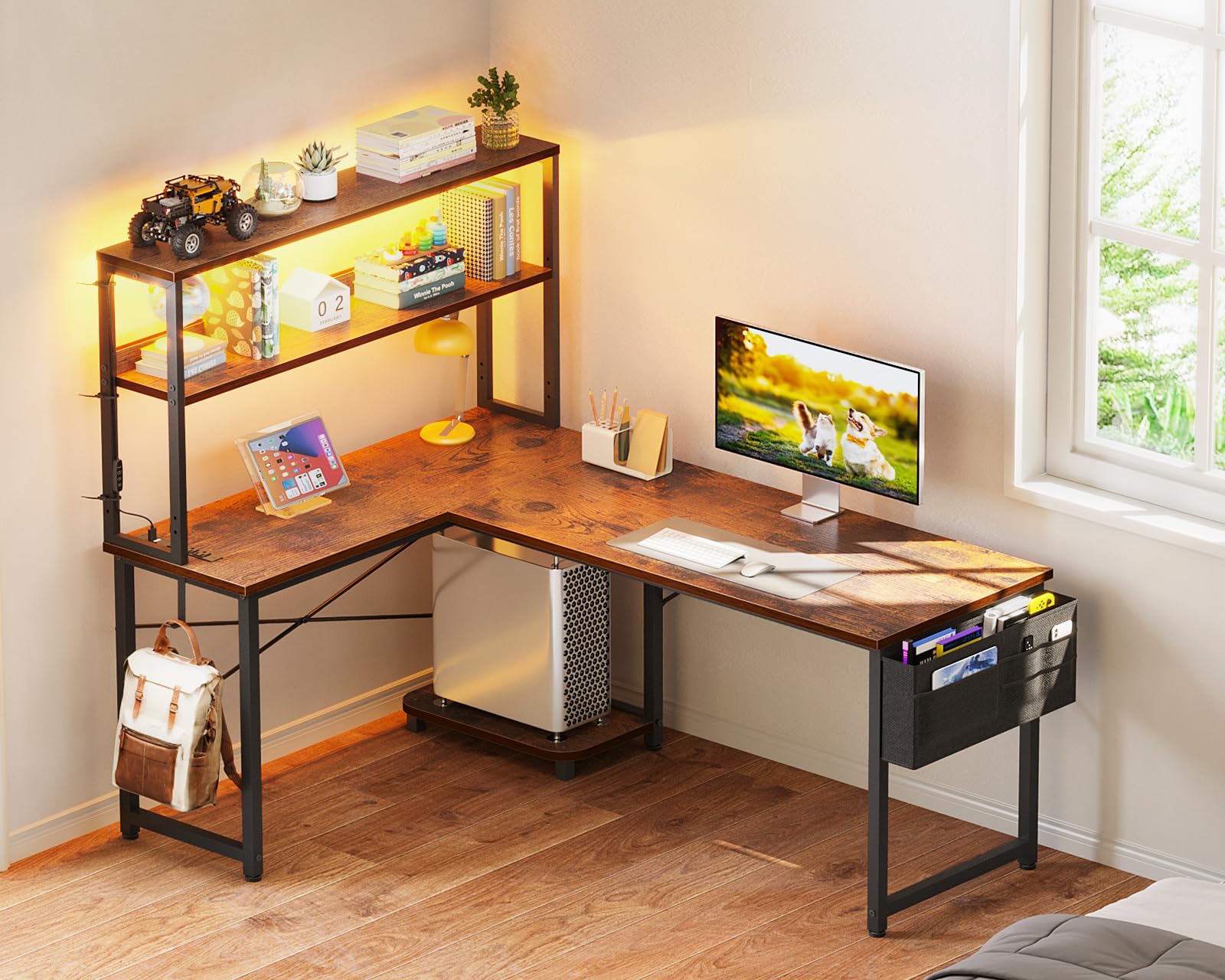 ODK 53" L-Shaped Gaming Desk with LED