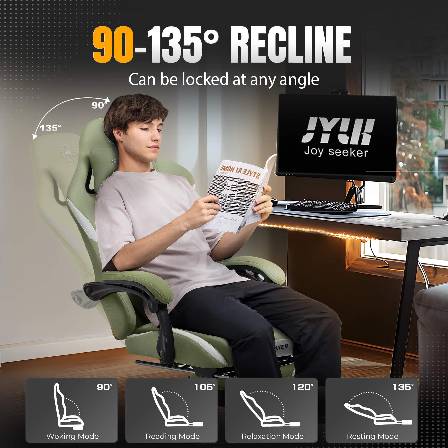 GTPLAYER Gaming Chair with Foot Rest