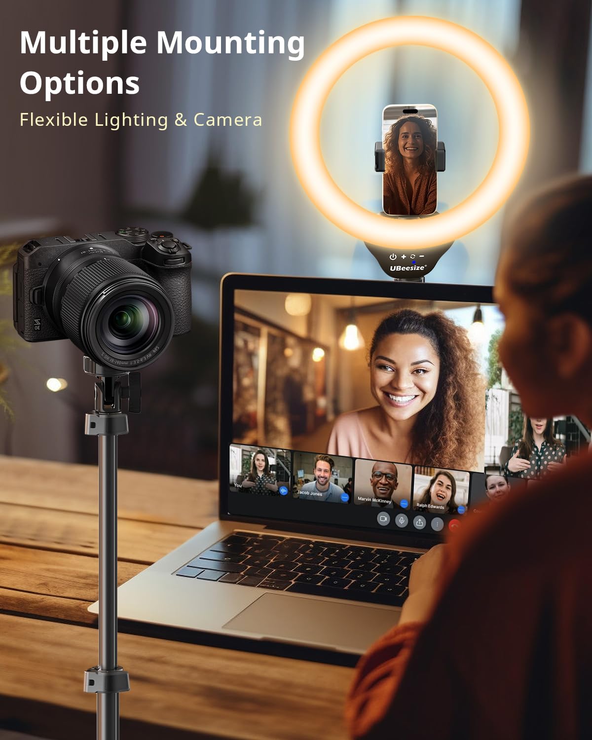 UBeesize 12" LED Ring Light with Tripod