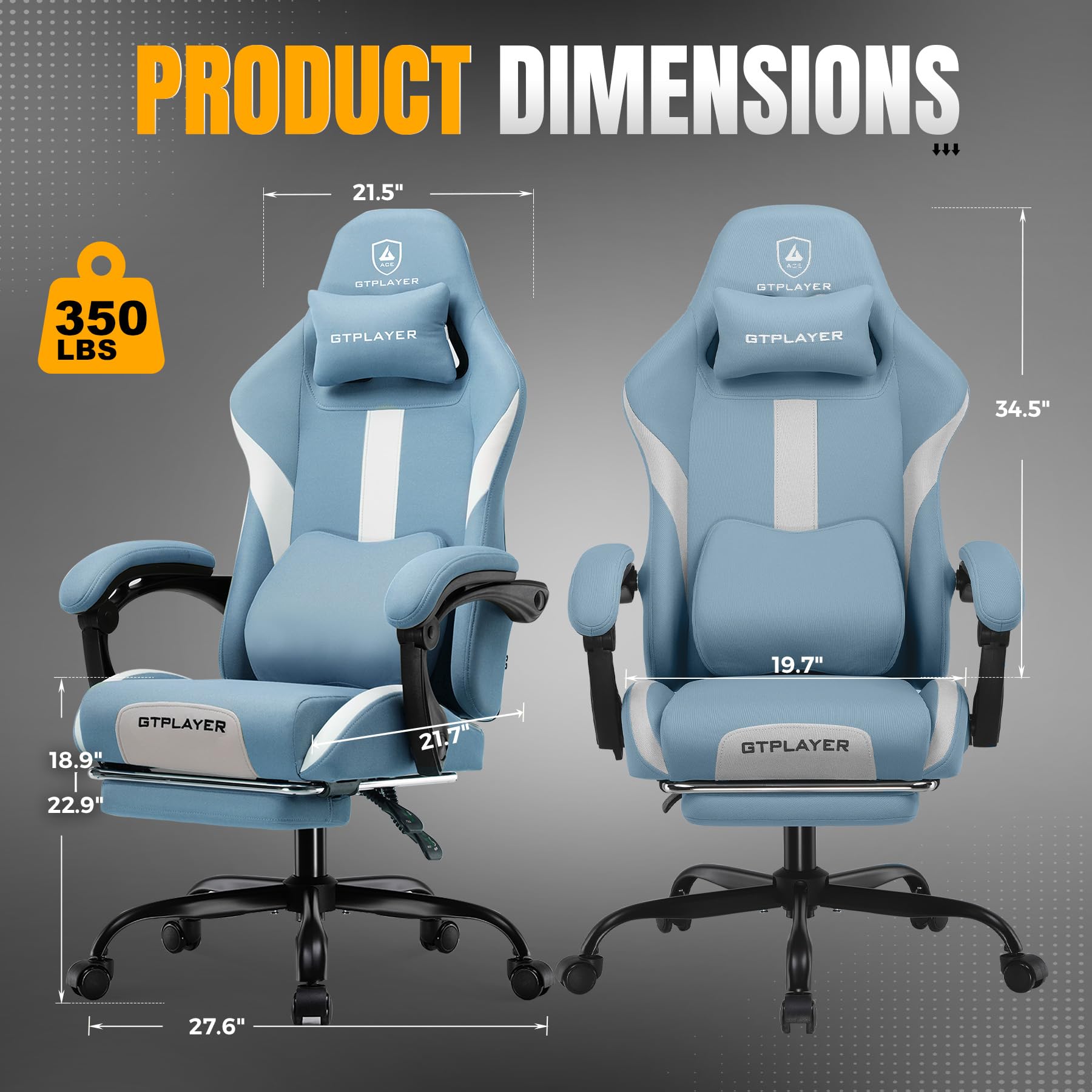GTPLAYER Gaming Chair with Foot Rest