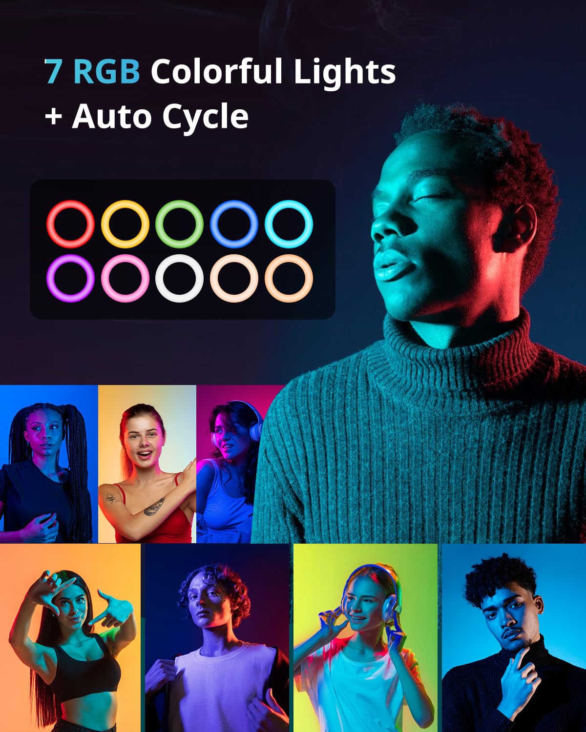 UBeesize 12" LED Ring Light with Tripod