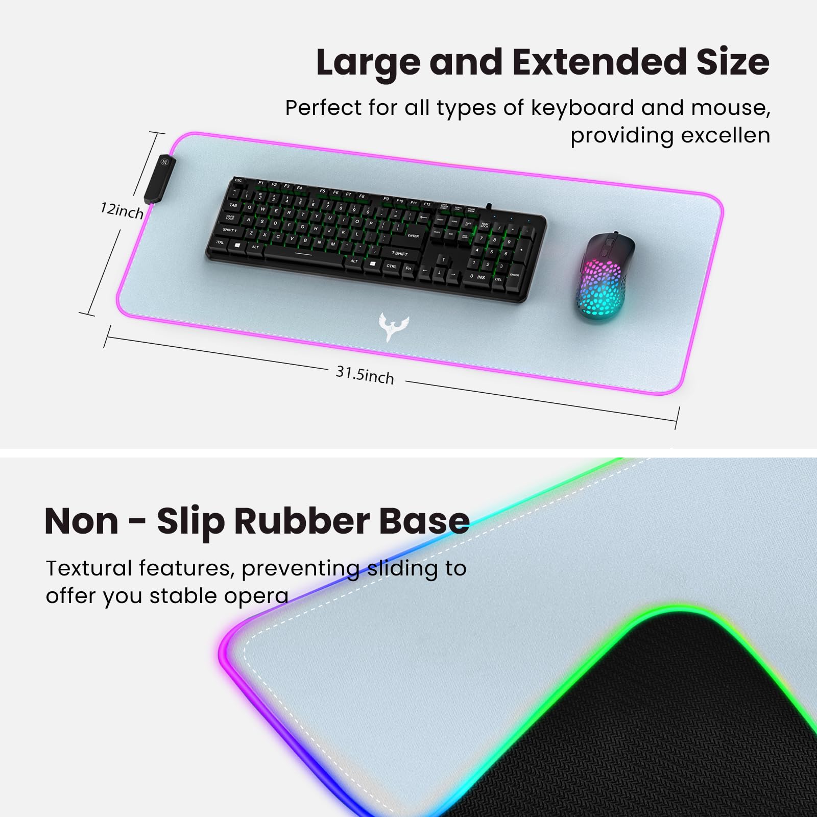 BladeHawks Extra Large RGB Gaming Mouse Pad