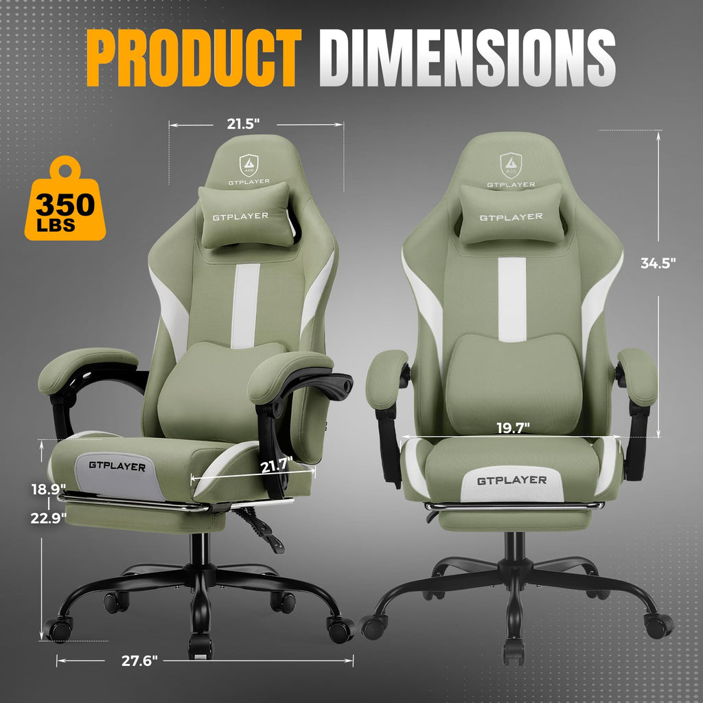 GTPLAYER Gaming Chair with Foot Rest