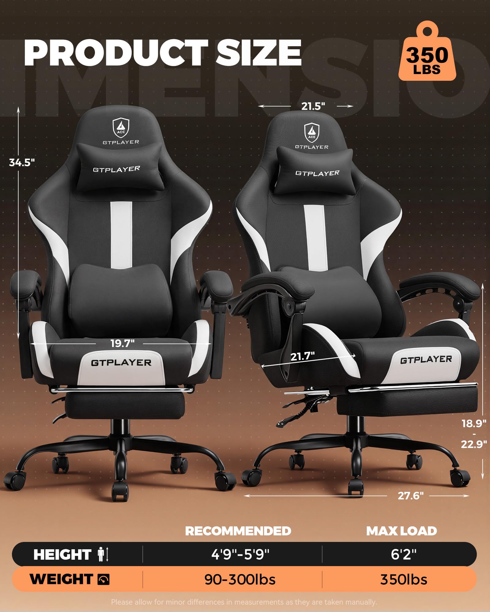 GTPLAYER Gaming Chair with Foot Rest