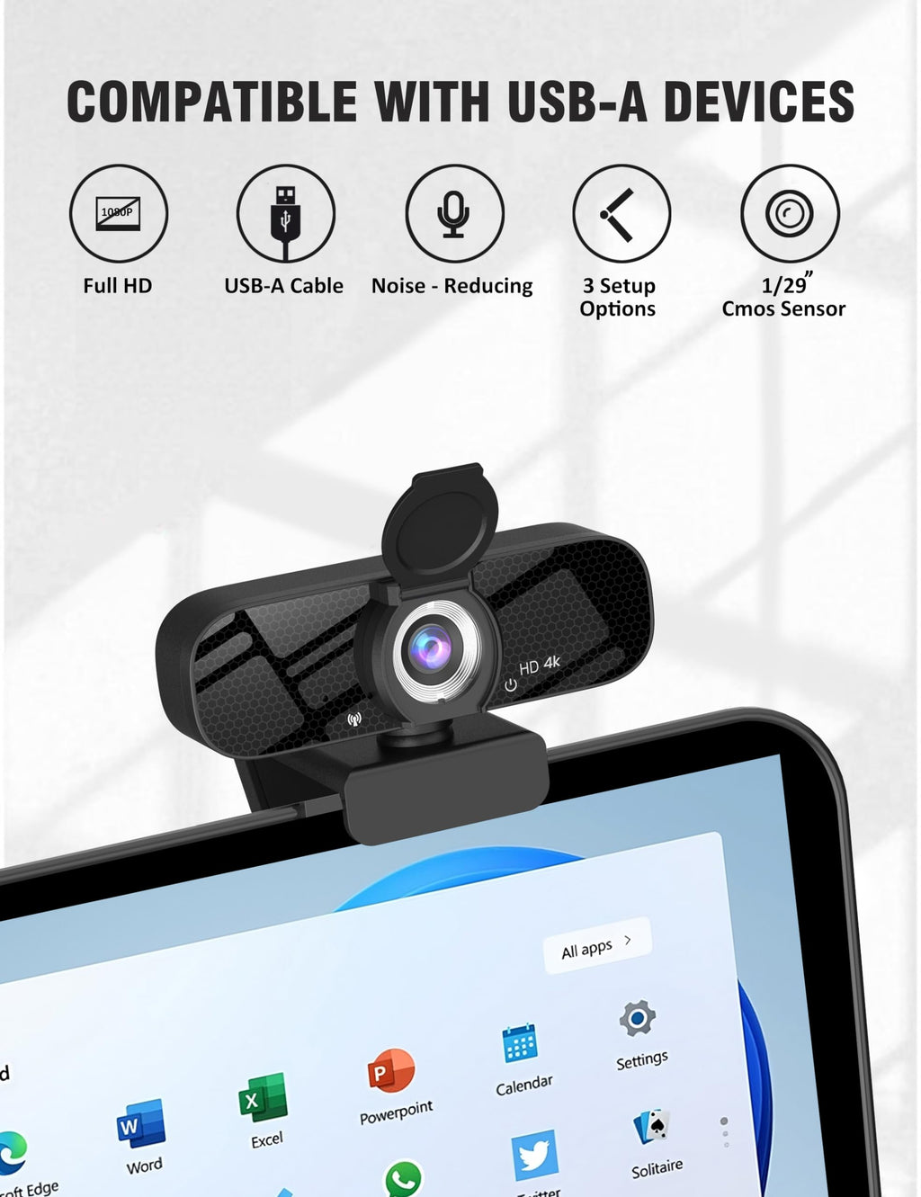 Tewiky Full HD Webcam with Microphone