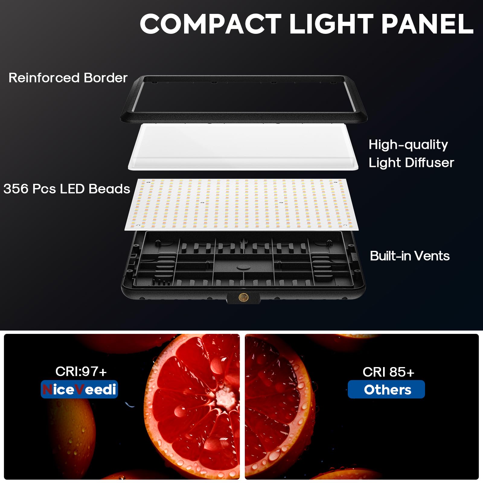 NiceVeedi 2-Pack LED Video Light Kit
