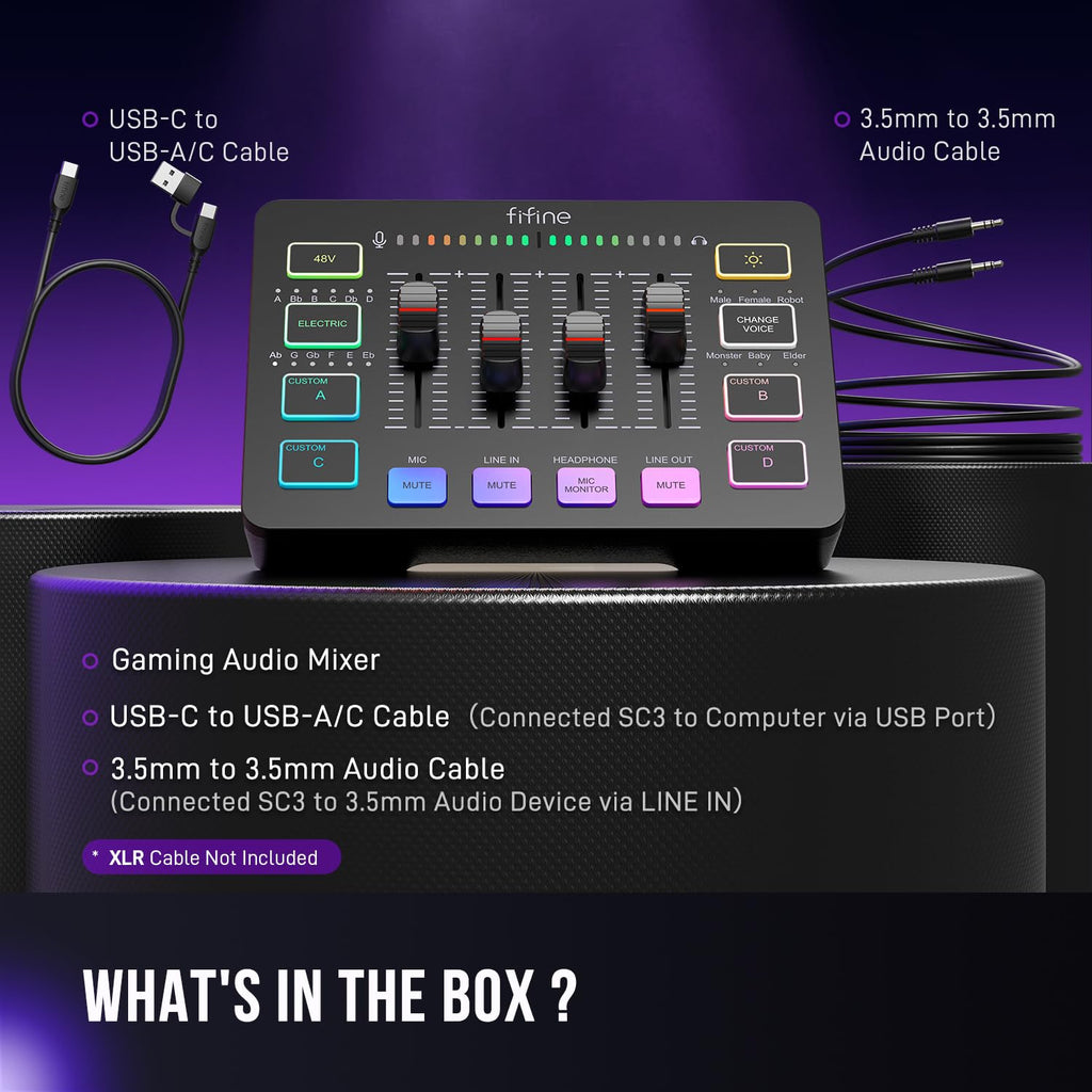 FIFINE Gaming Audio Mixer SC3