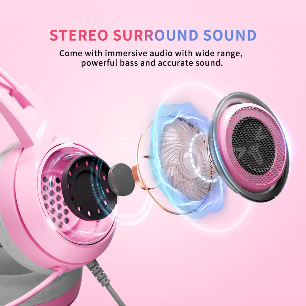 SOMIC G951s Pink Stereo Gaming Headset