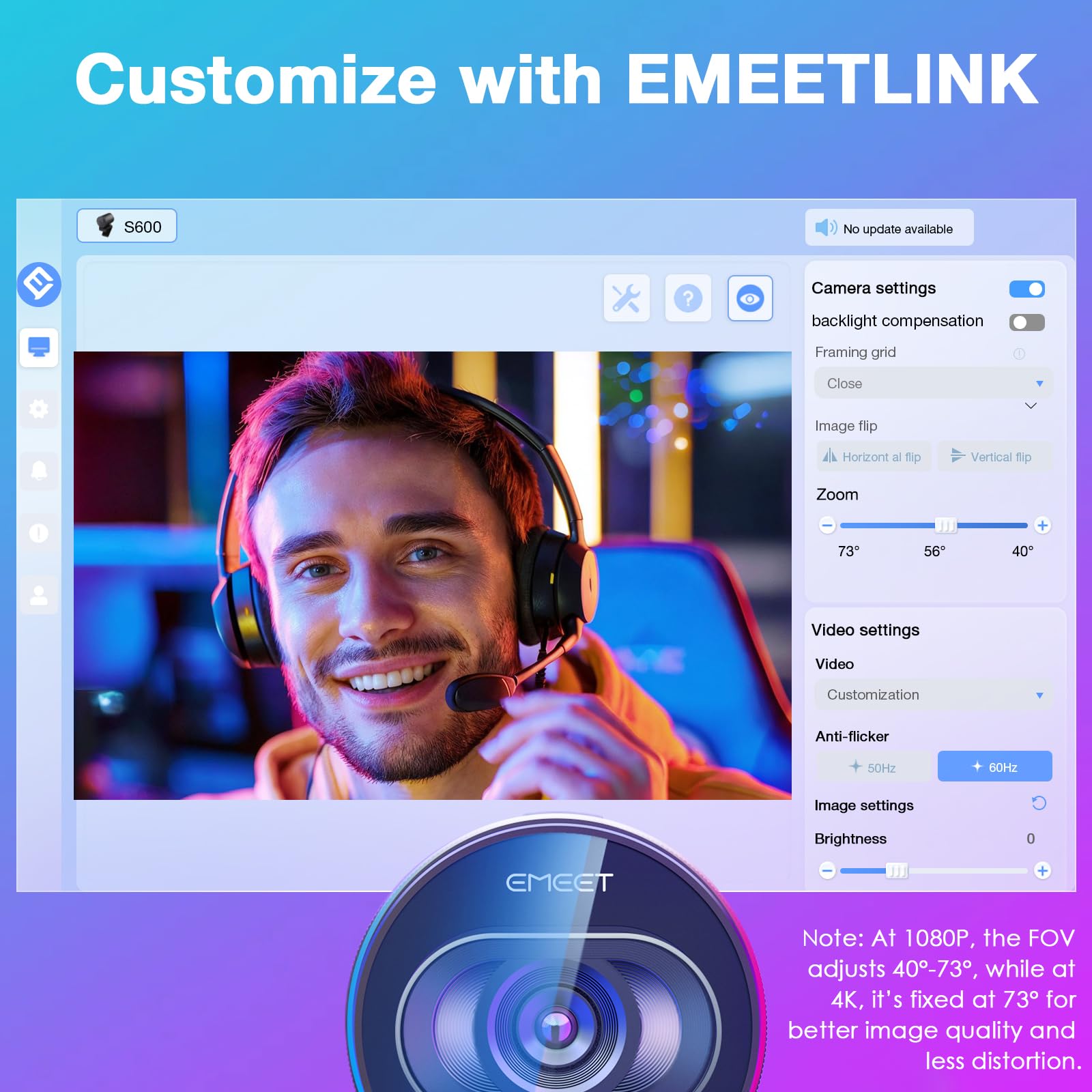 EMEET S600 4K Webcam for Streaming