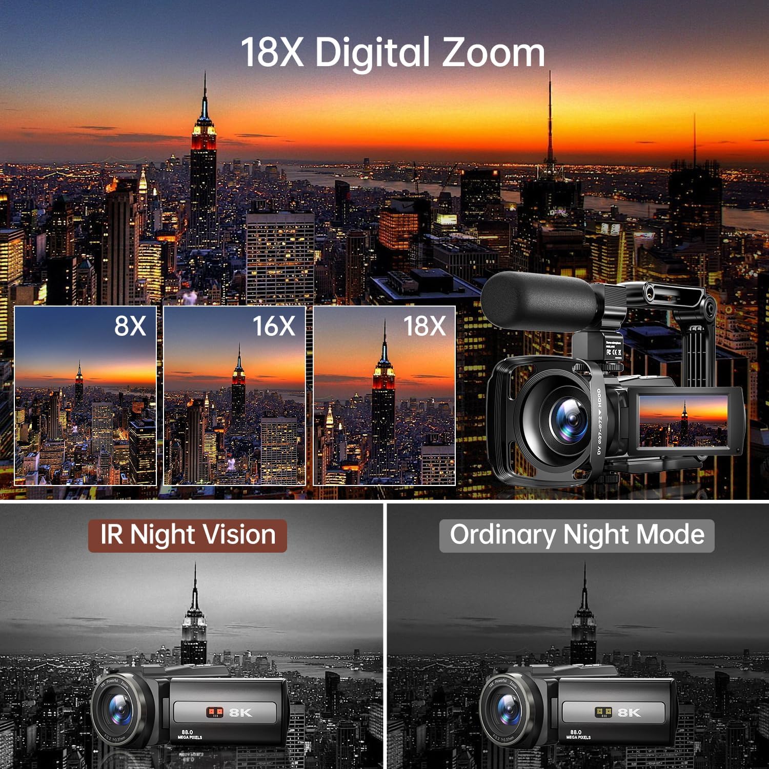 8K UHD WiFi Vlogging Camera