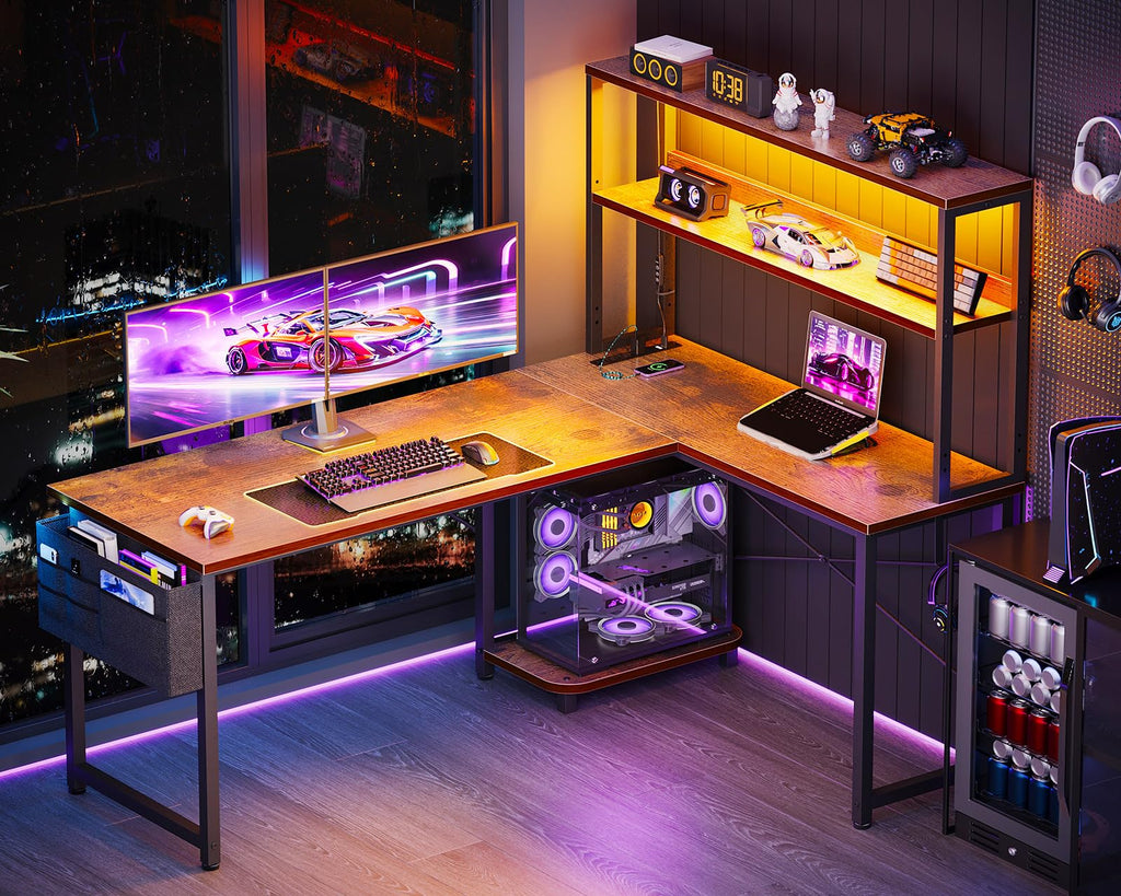 ODK 53" L-Shaped Gaming Desk with LED