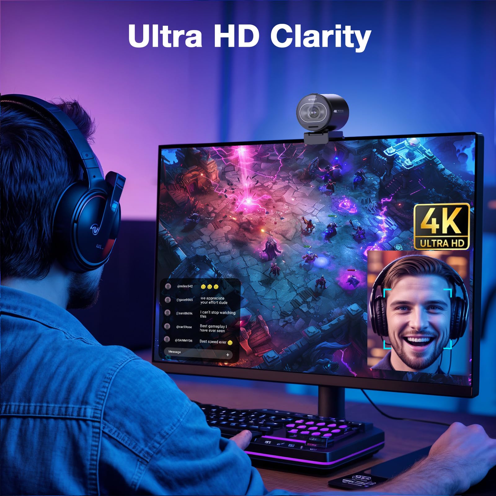 EMEET S600 4K Webcam for Streaming